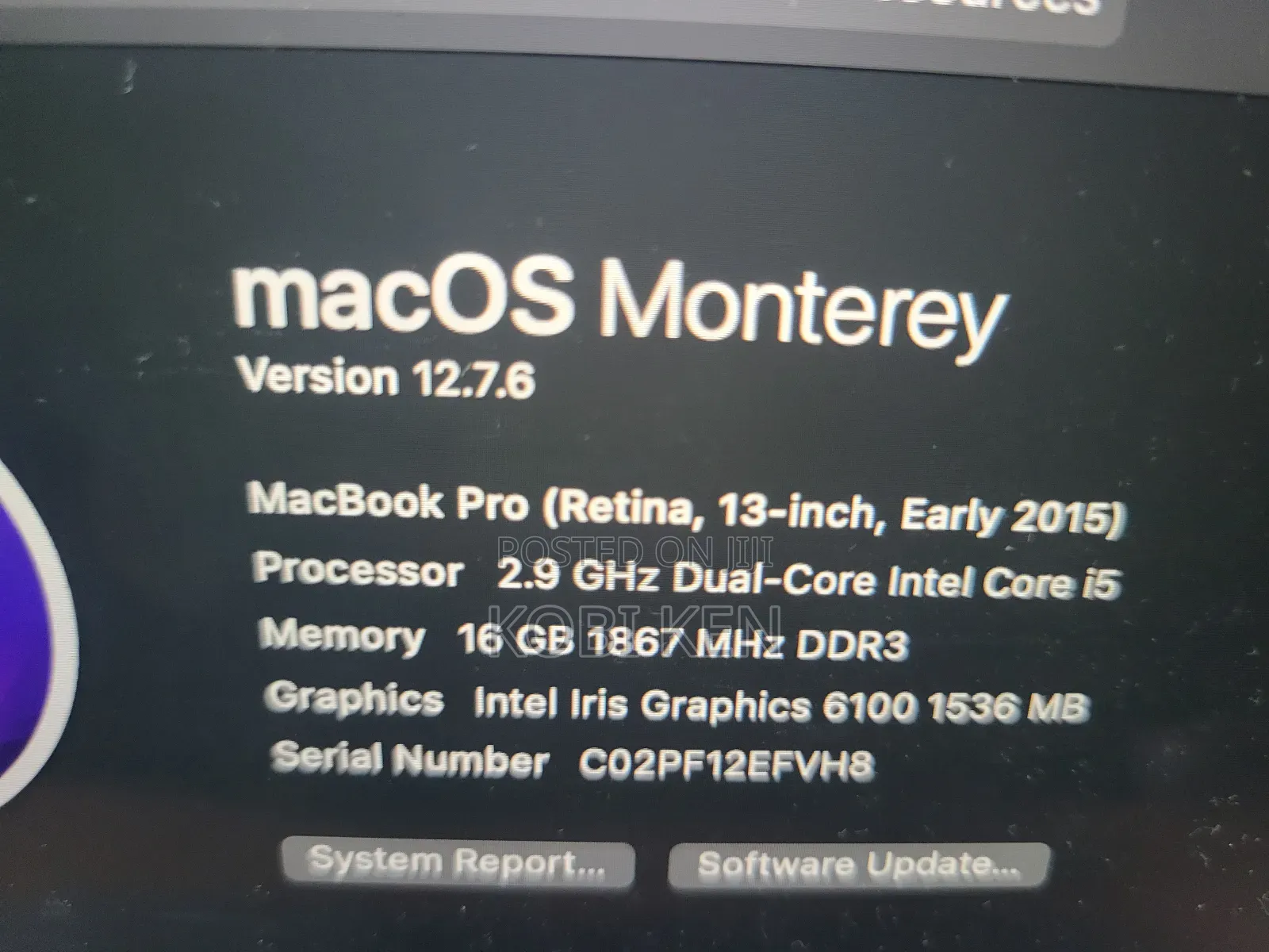 Laptop Apple MacBook Pro 2015 16GB Intel Core i5 SSD 512GB