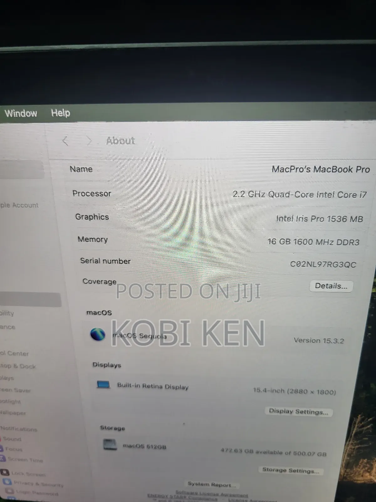 Laptop Apple MacBook Pro 2014 16GB Intel Core i7 SSD 512GB