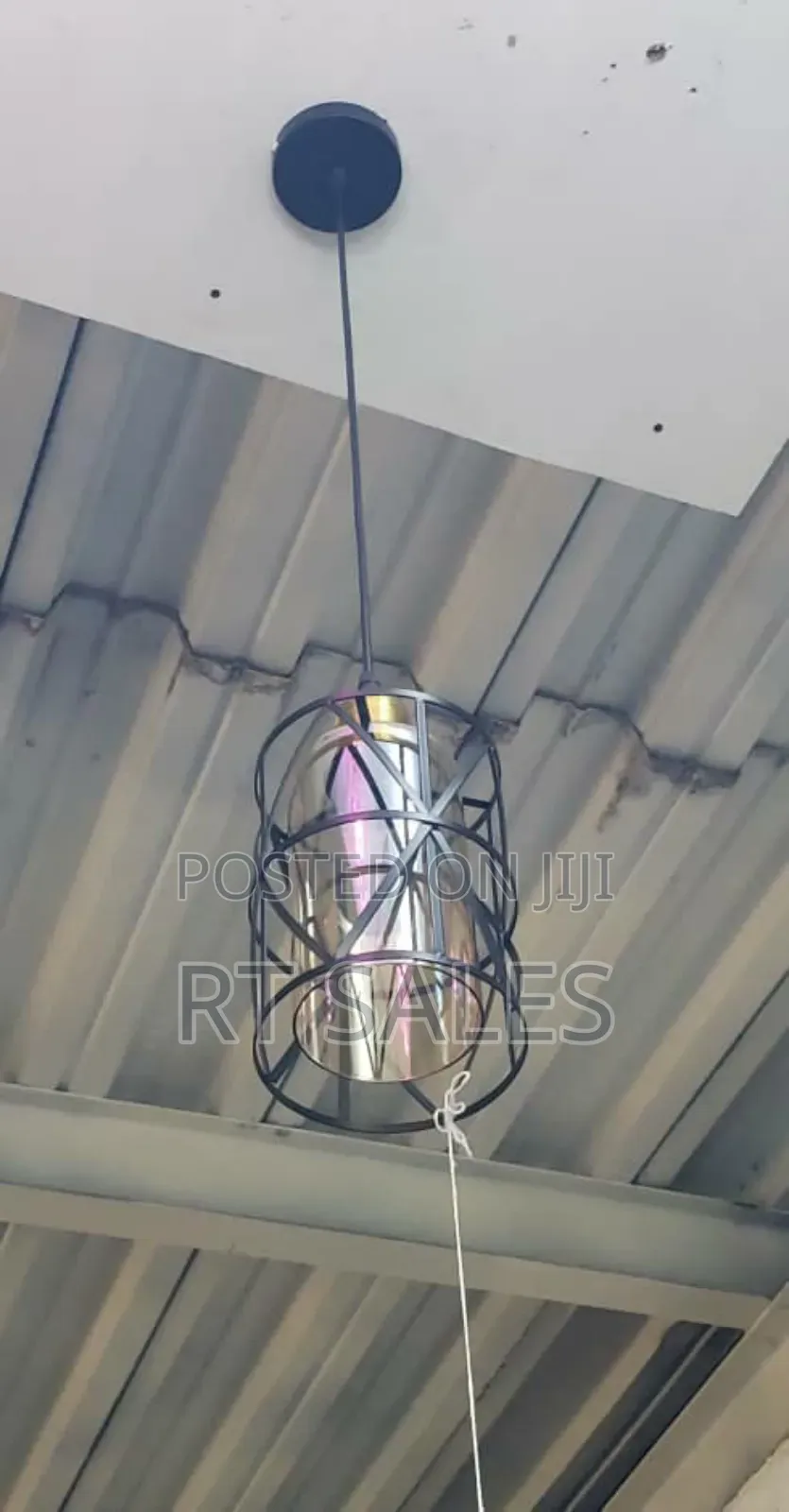 Black and Glass Single Pendant Light.