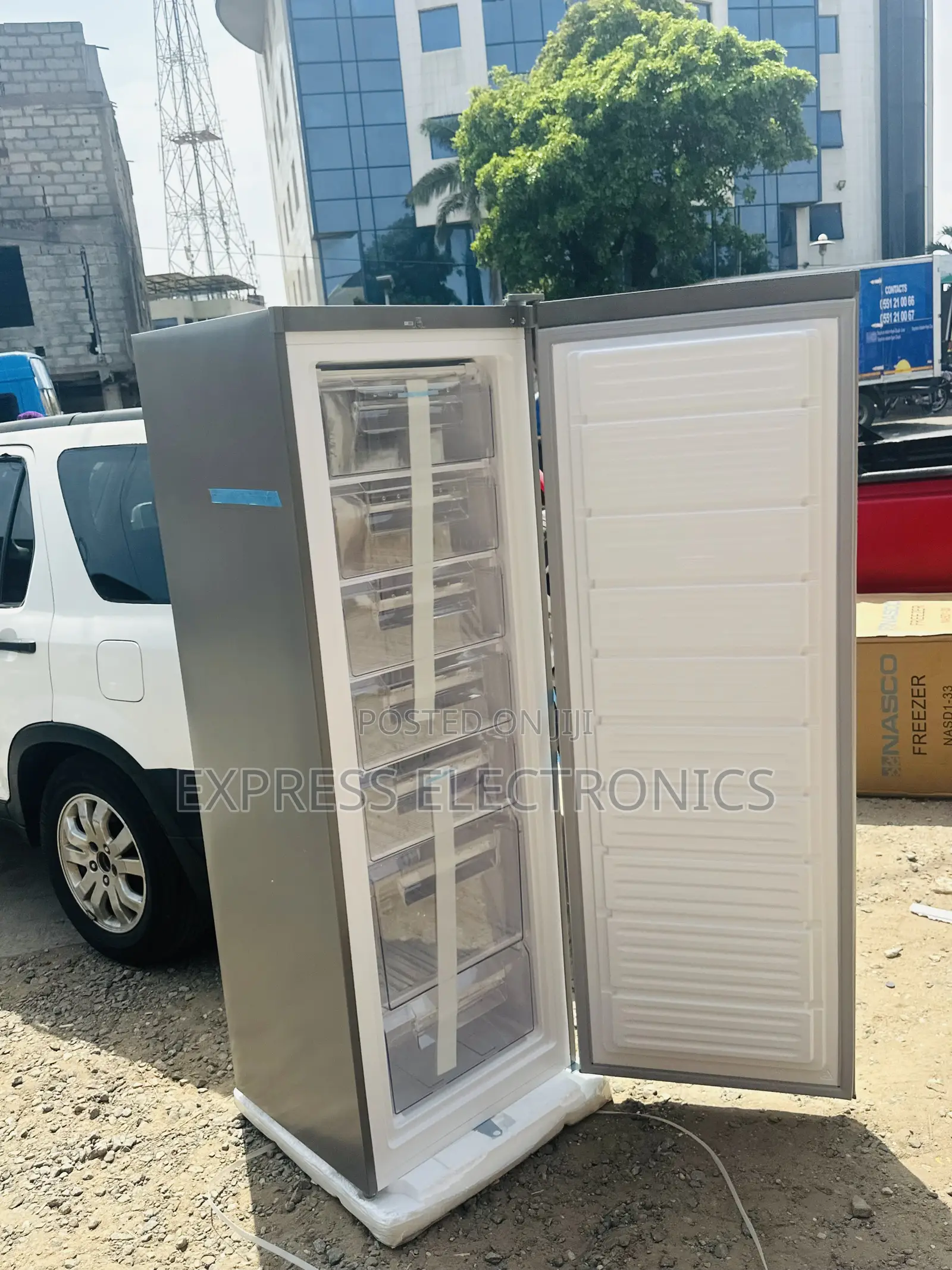 242l —— Upright Freezer Nasco Single Door Grey