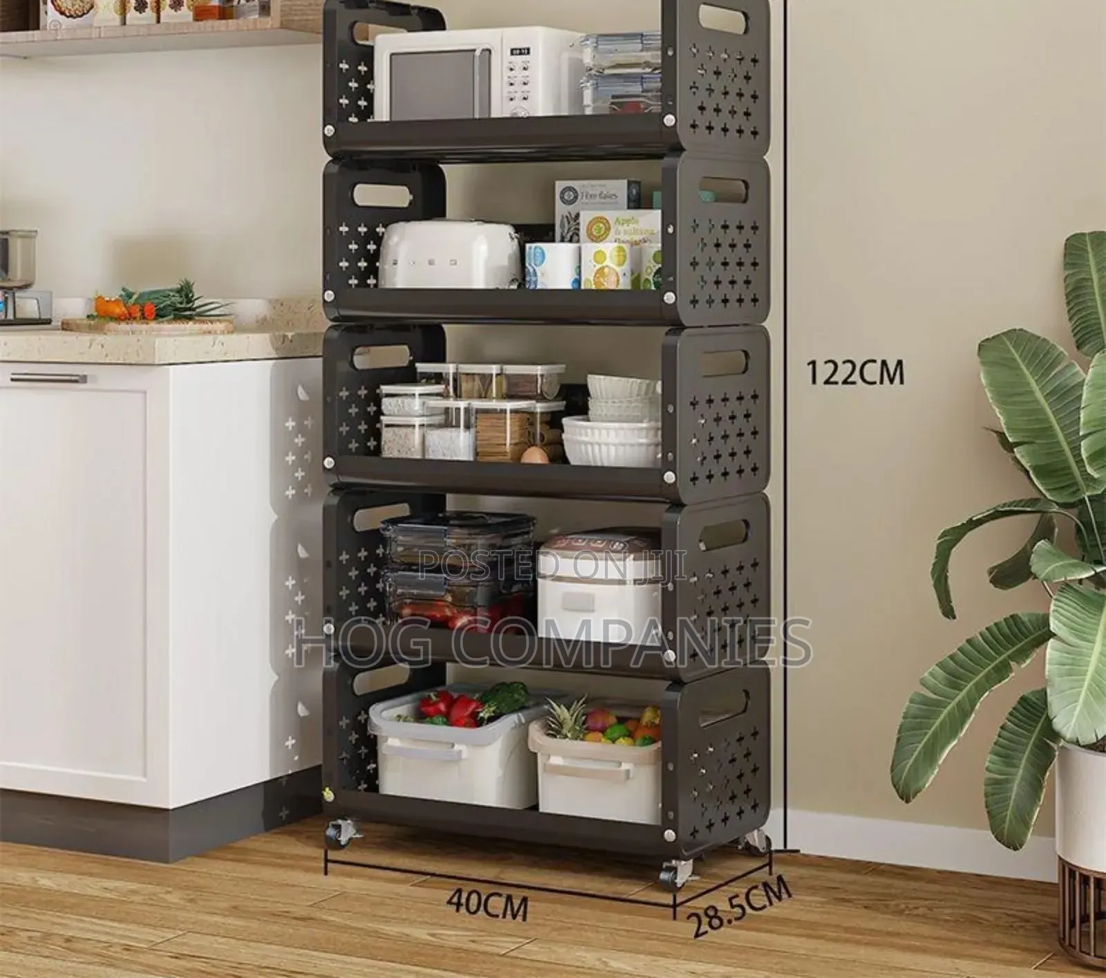 5-Tier Multipurpose Metal Rolling Cart