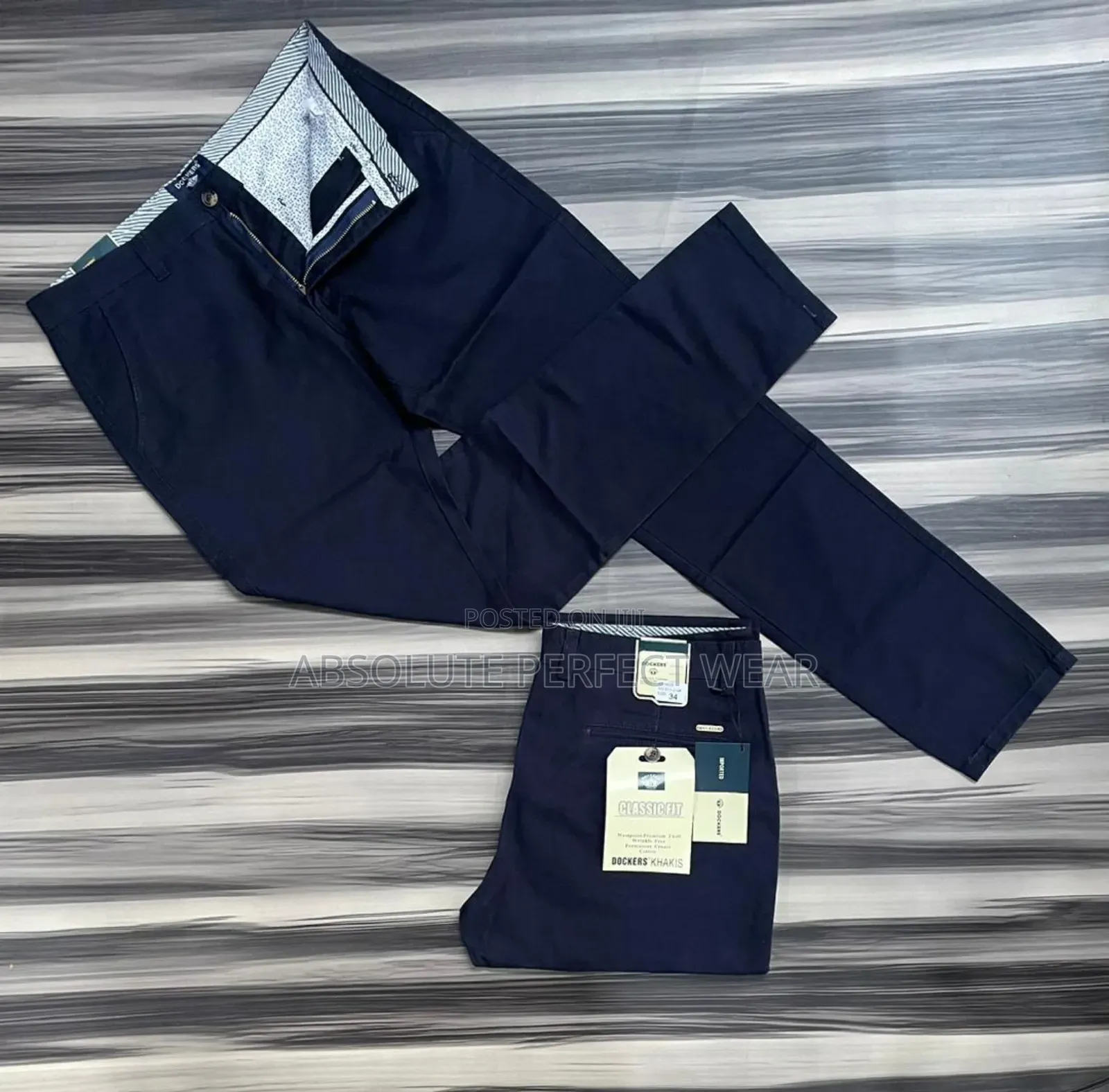 Stretchy Khaki Trousers for Men