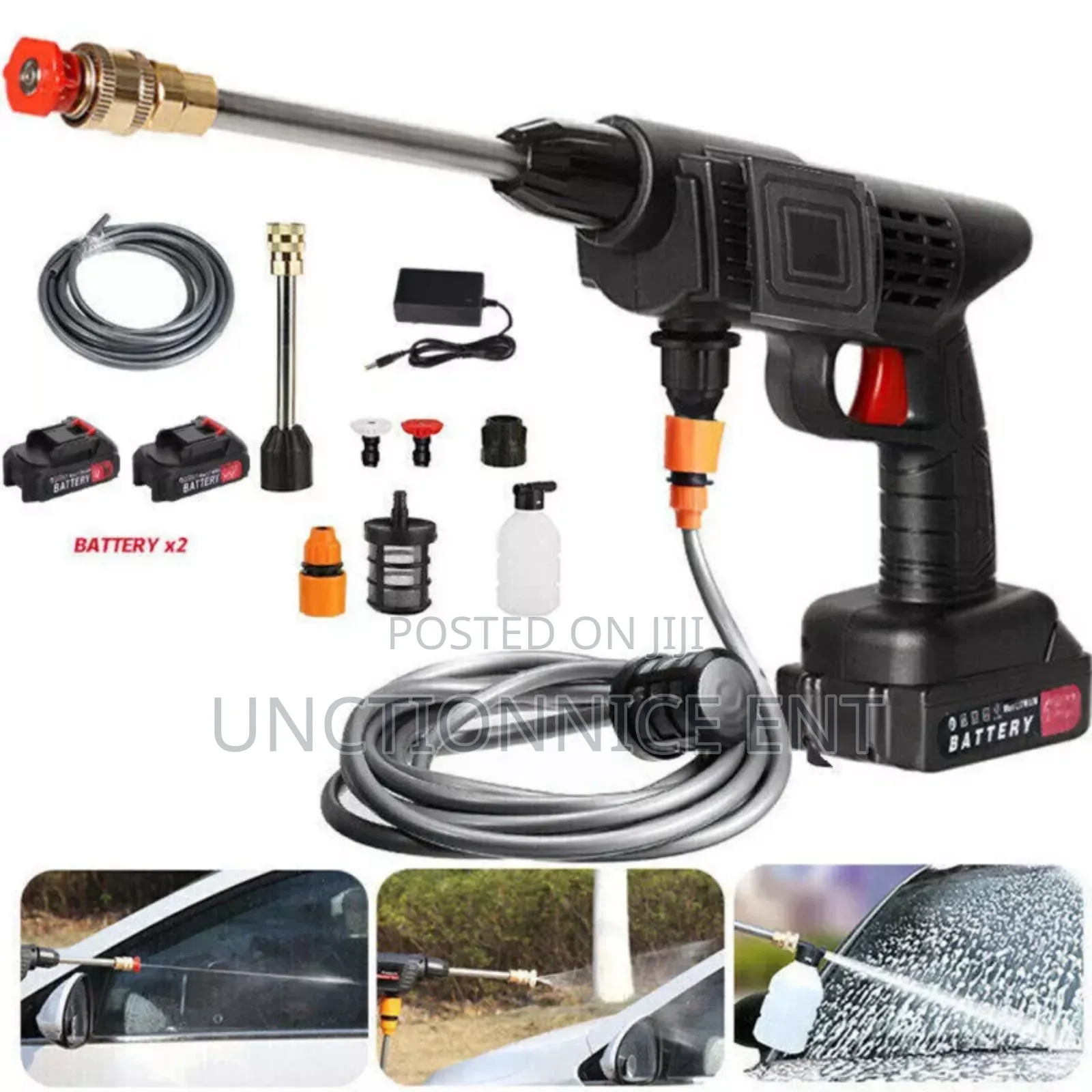 Two Battery Powerjet 300w Cordless Washer 5-in-1 Nozzles