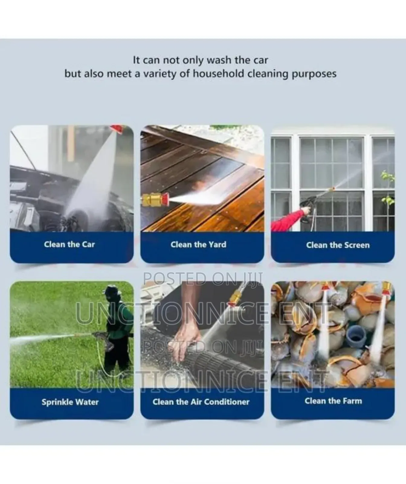 Big Size Higher Pressure Washer, 6-in-1 Nozzle, Big 2 Batteries 21v