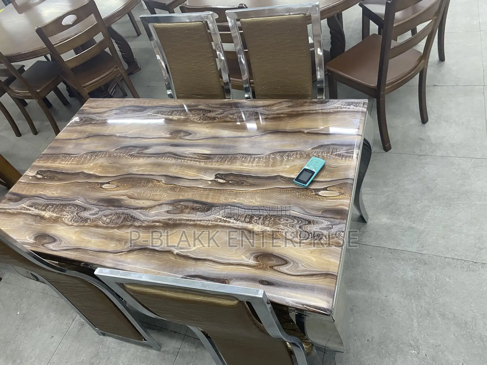 Marble Dining Table With 4chairs Heavy and Quality