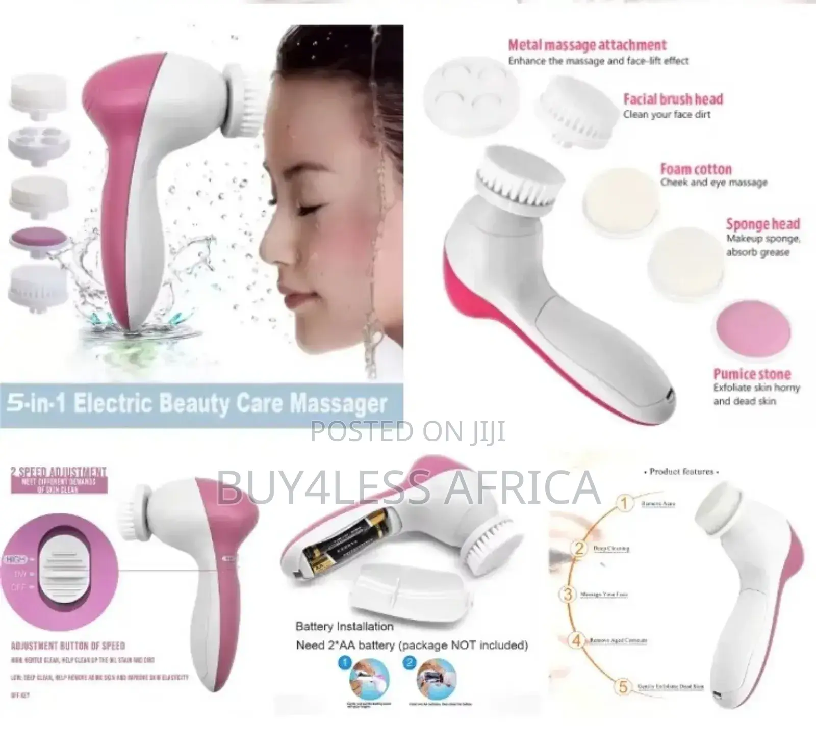 Electric Facial Massager 5 in 1 Face Cleansing Brush