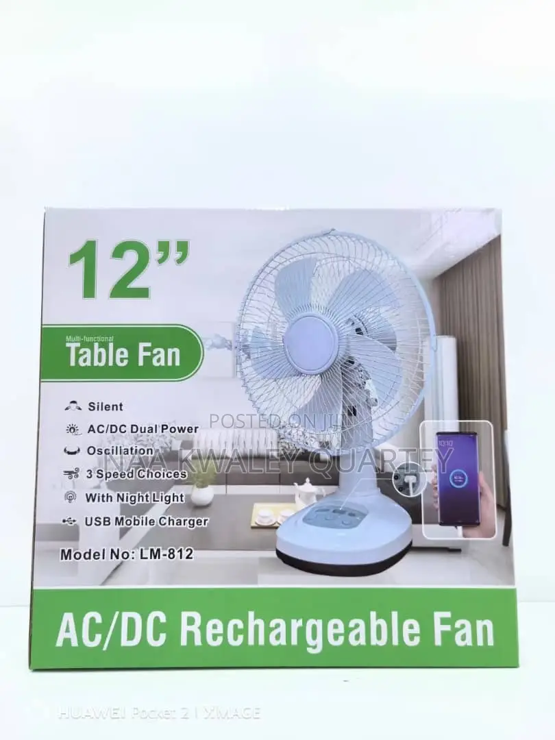 12” Ac-Dc Rechargeable Fans