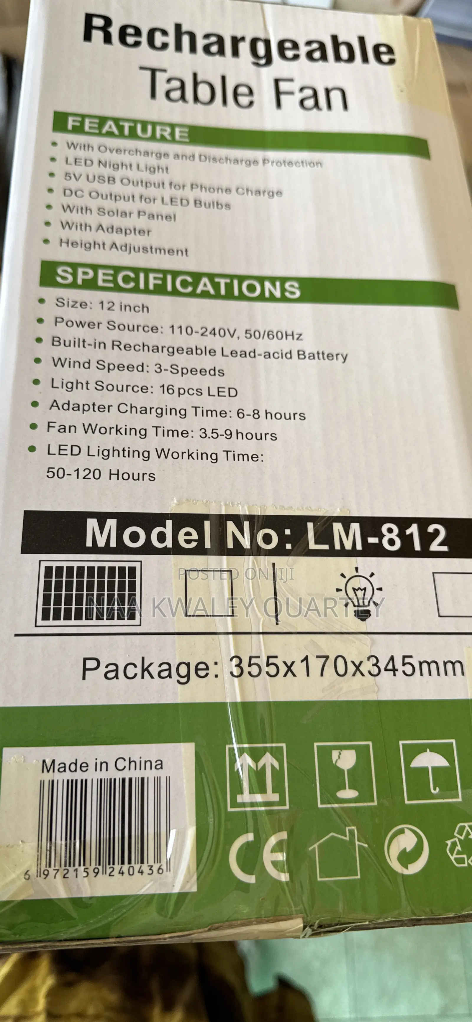 12” Ac-Dc Rechargeable Fans