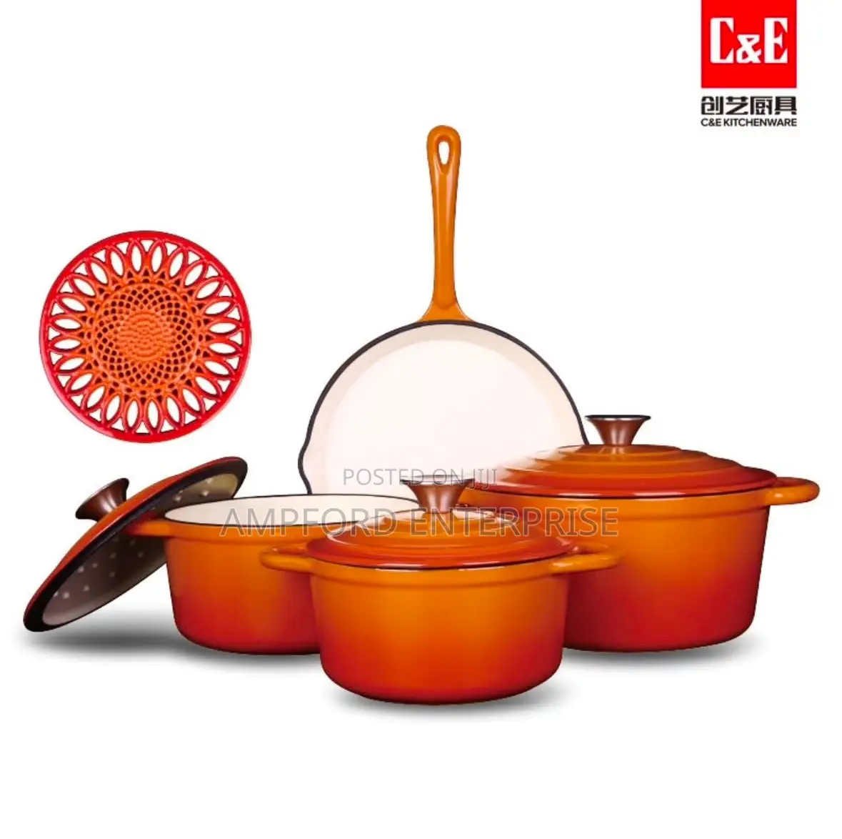 Cast Iron Pot Enamel Pot 8pcs
