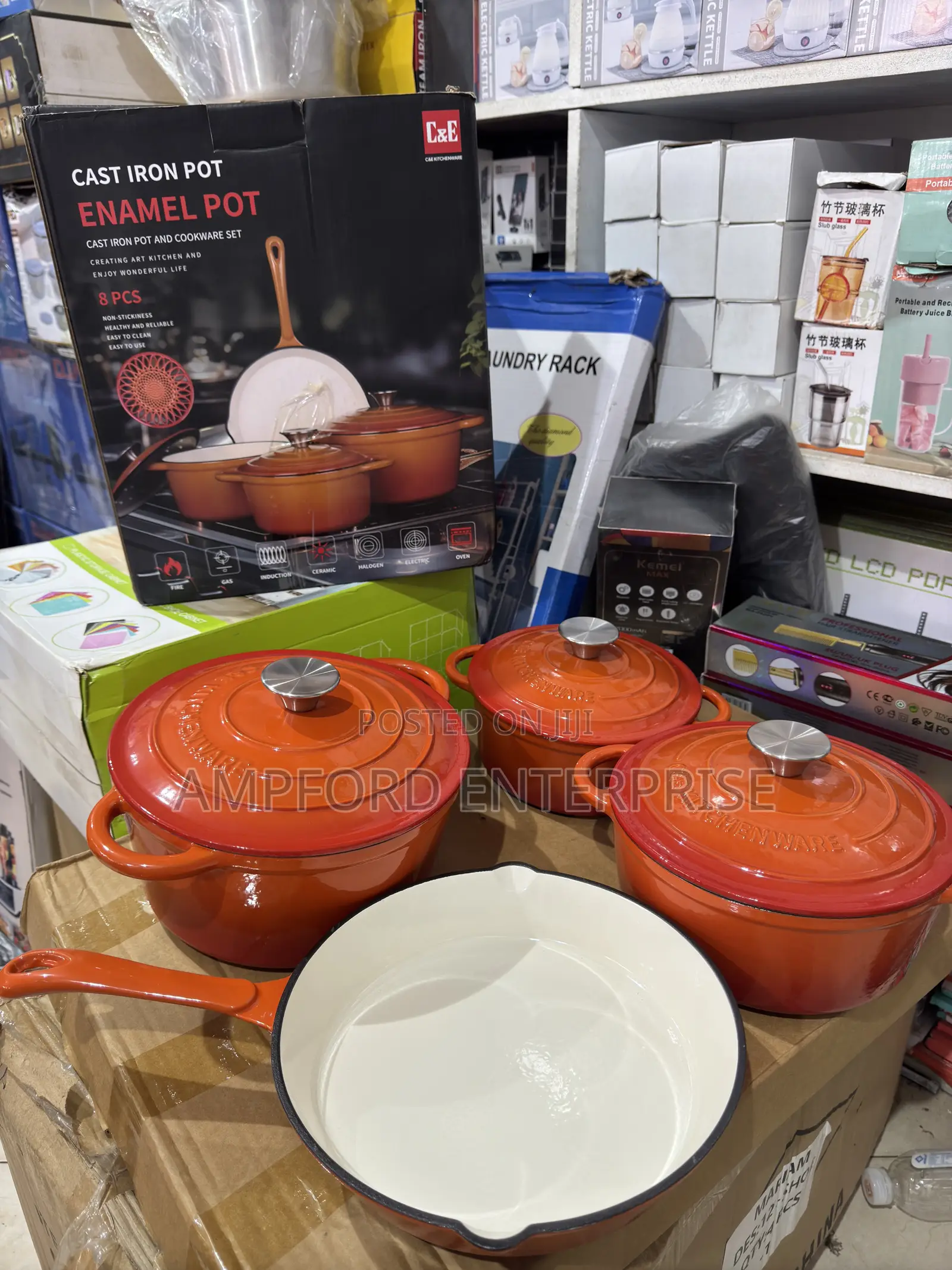 Cast Iron Pot Enamel Pot 8pcs