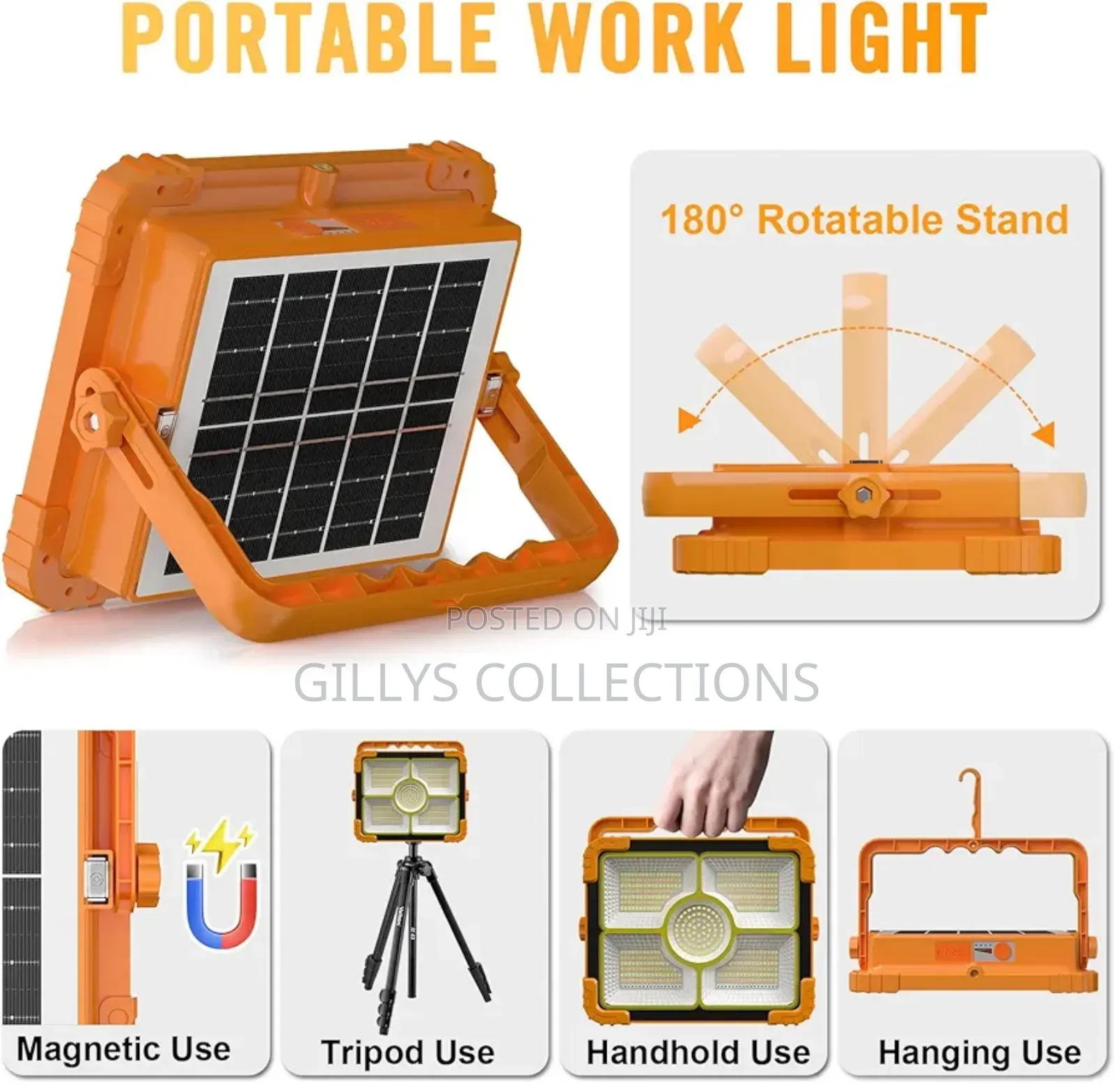 Solar Led Lights Risemart Rechargeable Work Light,