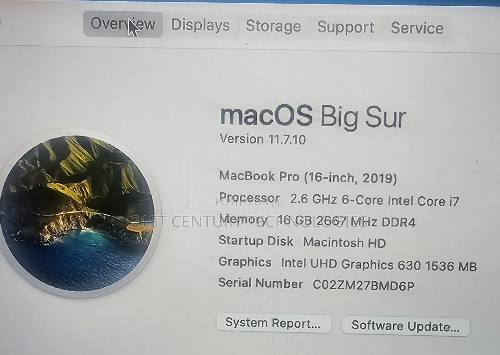 Laptop Apple MacBook 2019 16GB Intel Core i7 SSD 500GB