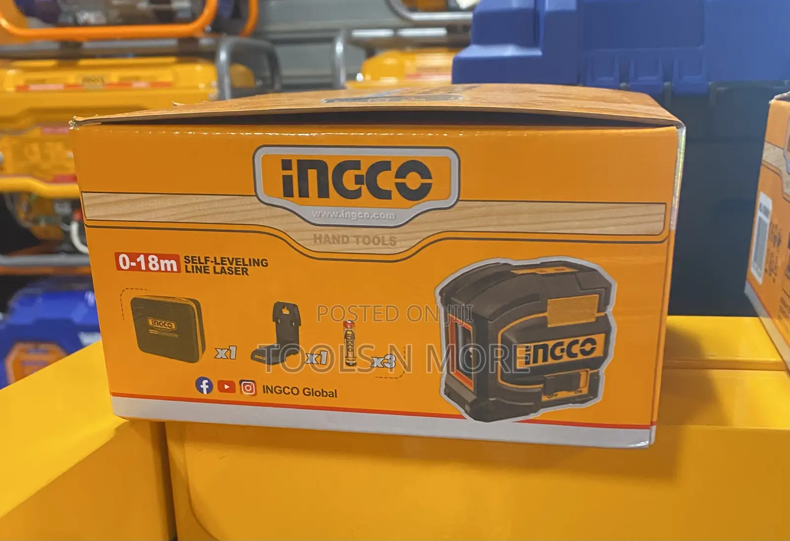 Ingco Self Leveling Line Laser 0-18m (Red Lines)