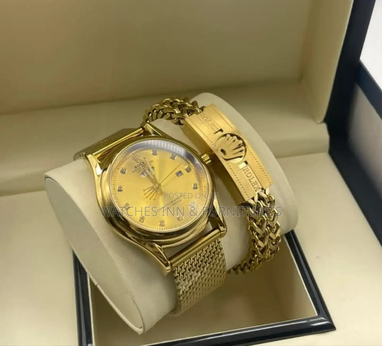 Anti Fade Rolex Men's Stainless Watch With Bracelet