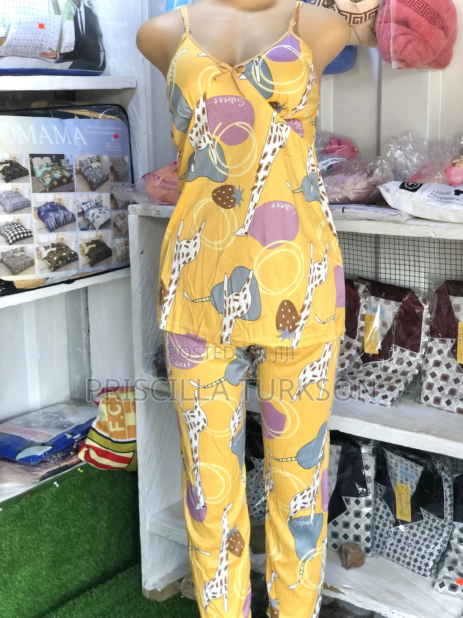 3 Pieces Night Wear-Yellow