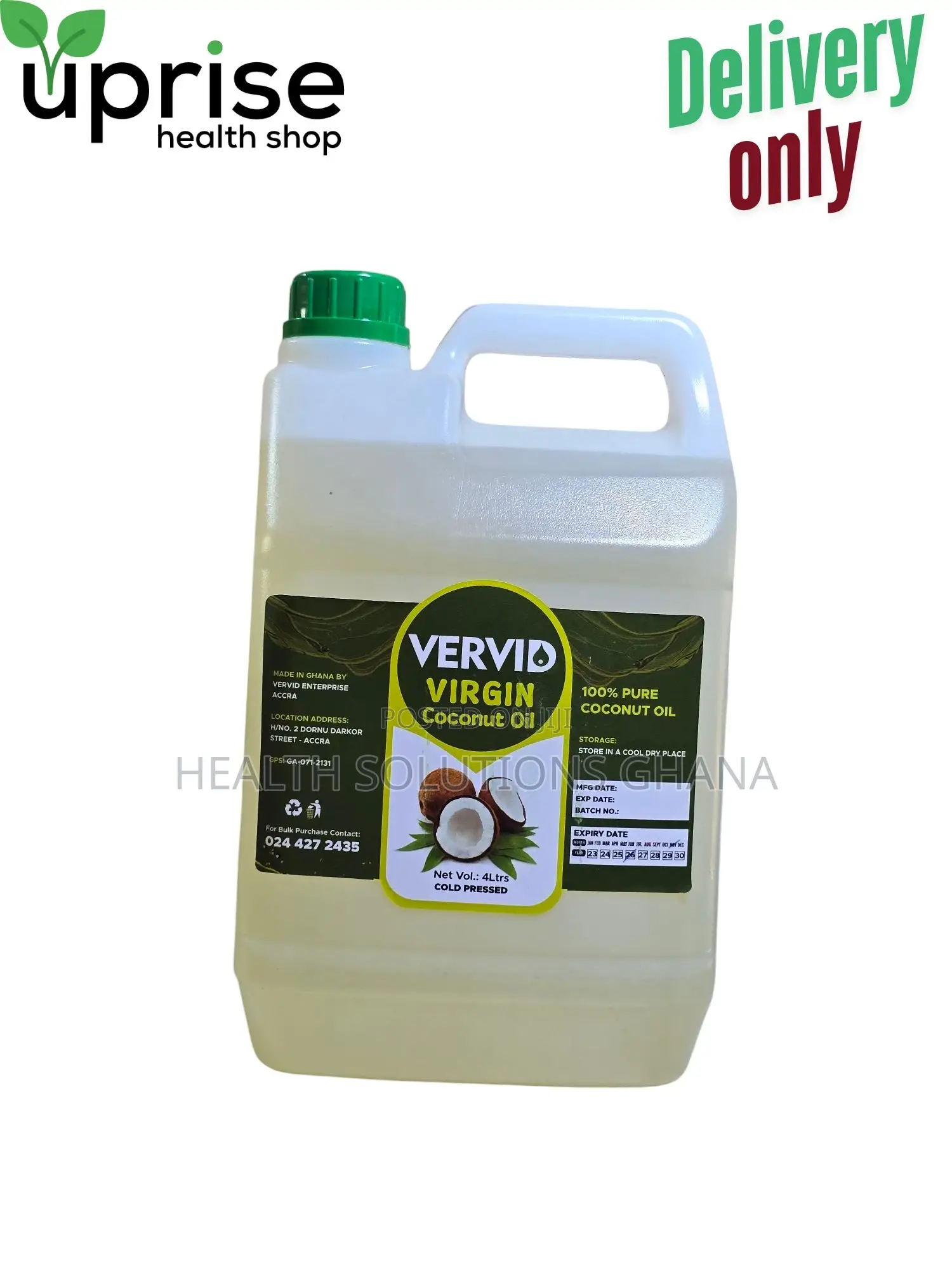 Vervid Virgin Coconut Oil - 4l (Pay After Delivery)