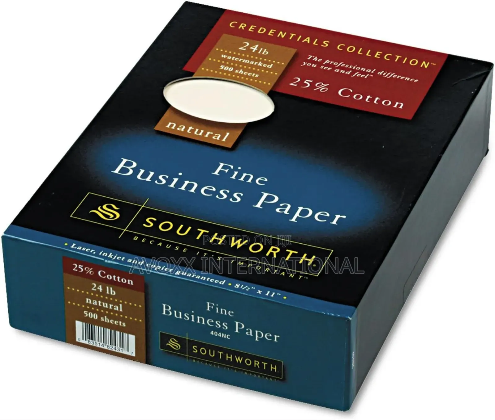 Southworth 25% Cotton Business Paper, 8.5" X 11" 500 Per Box White