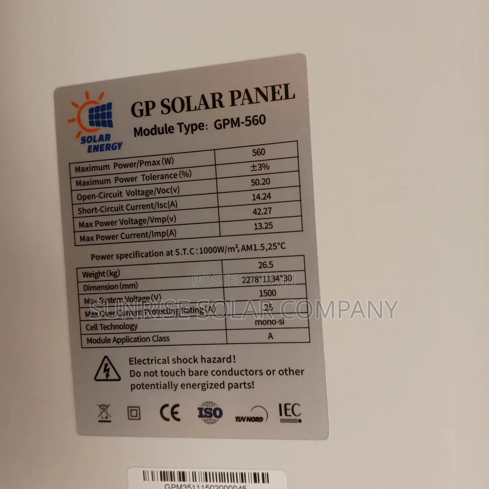 Solar Panel 560w Mono Wholesale