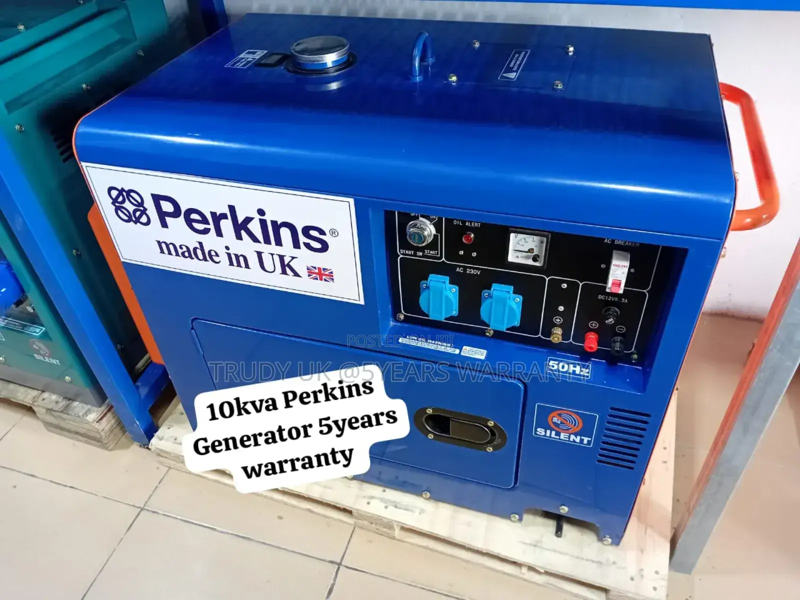 230/240v Perkins 10kva 13000watt Diesel Engine Silent