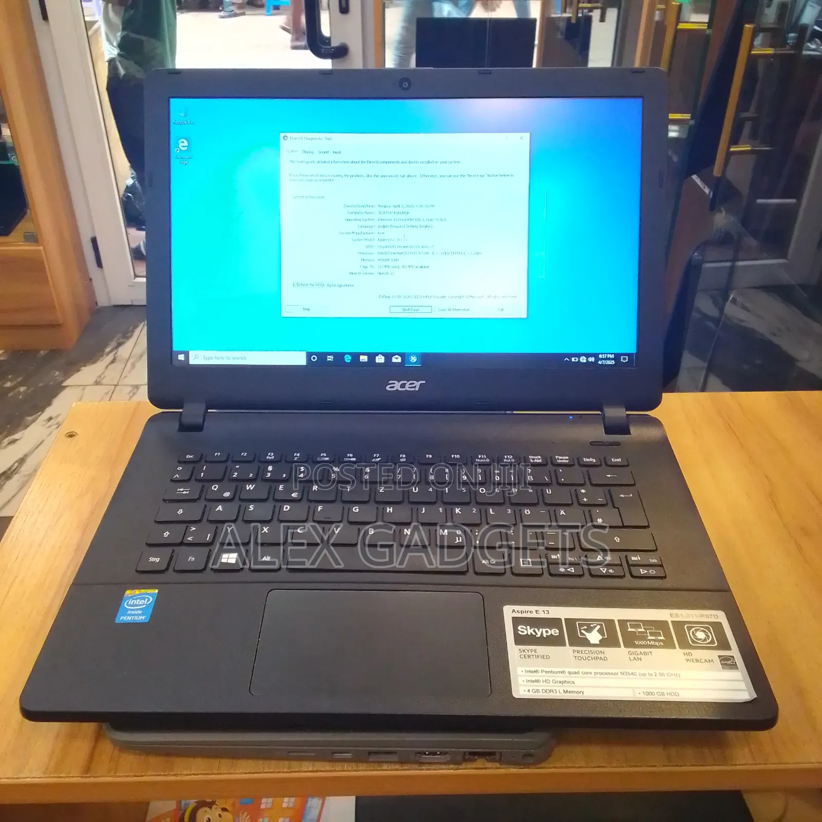 Laptop Acer Aspire ES1-311 4GB Intel Pentium HDD 500GB