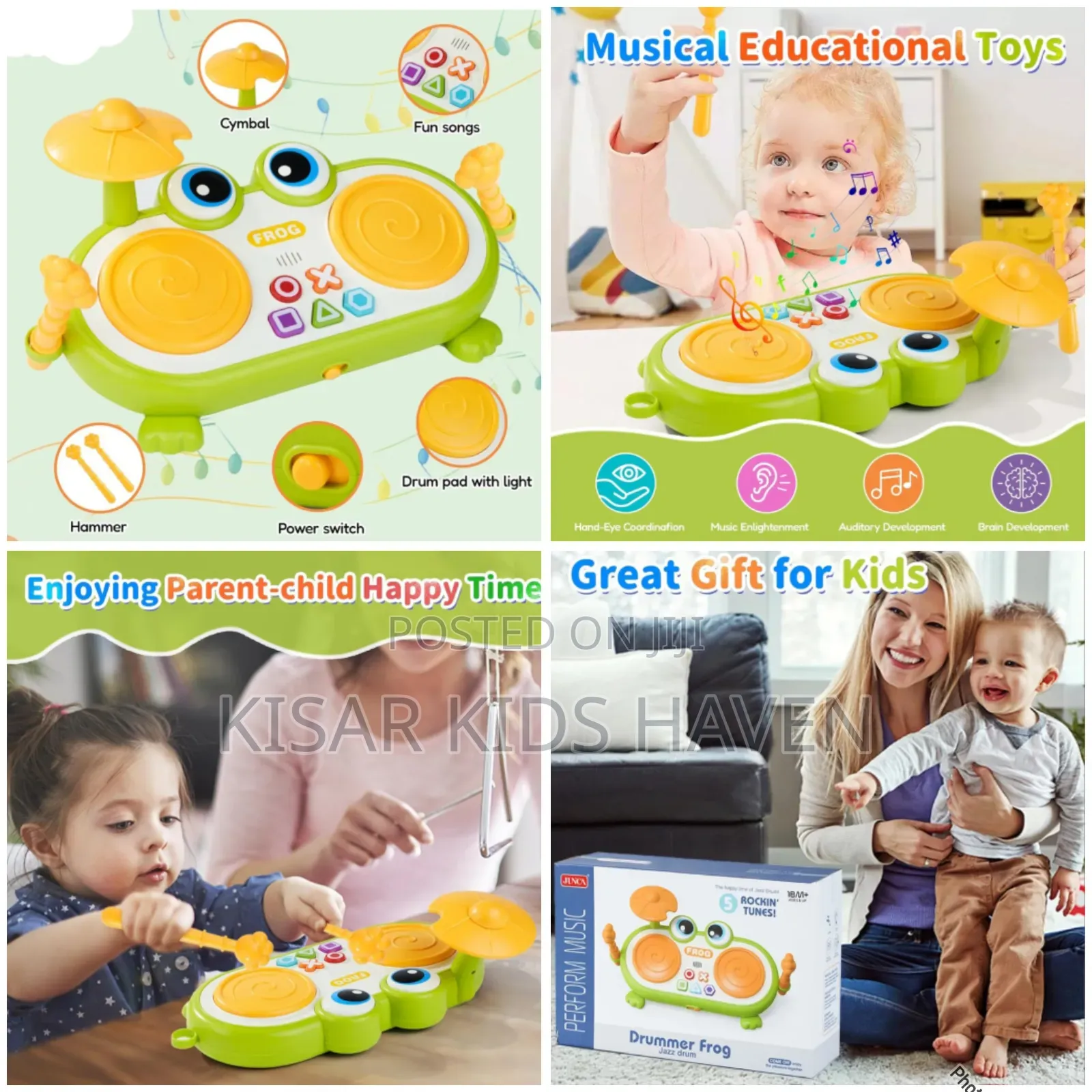 Kids Musical Drummer Frog 6 Months to 2 Years