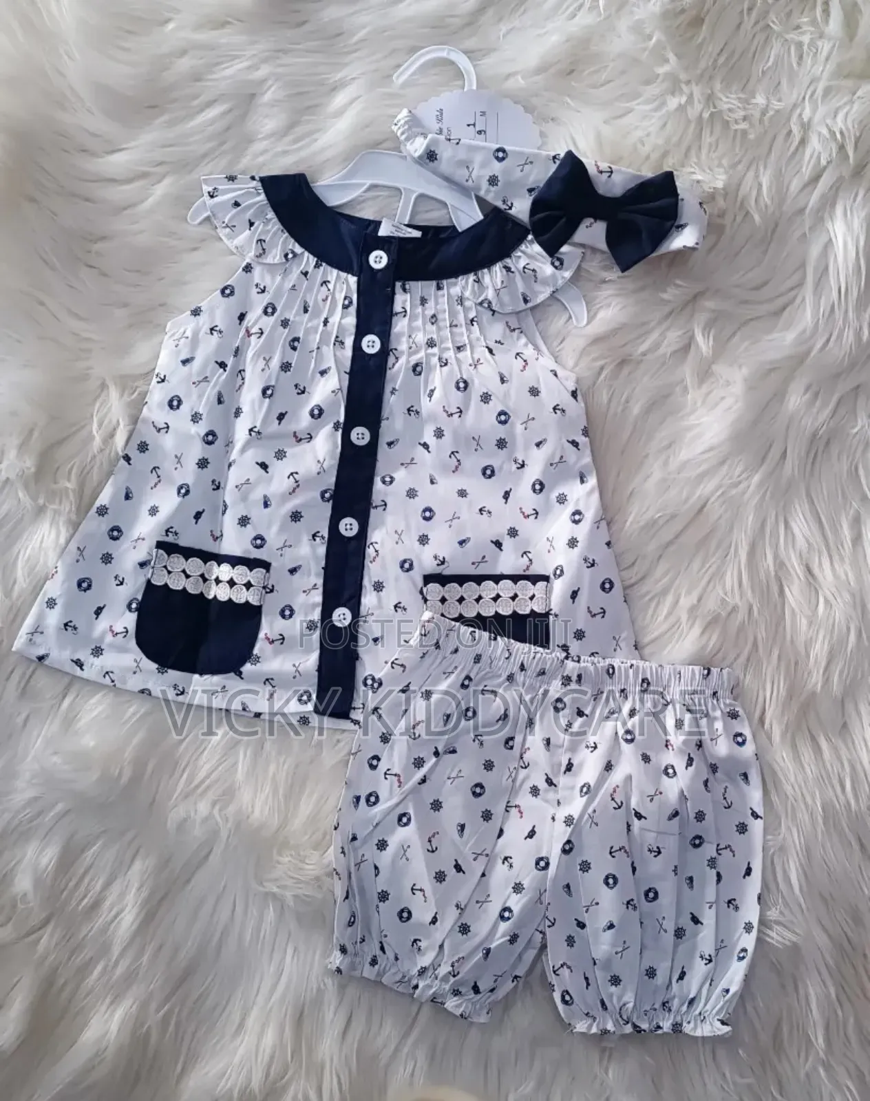 Casual Wear Dress for Girls With Headband.