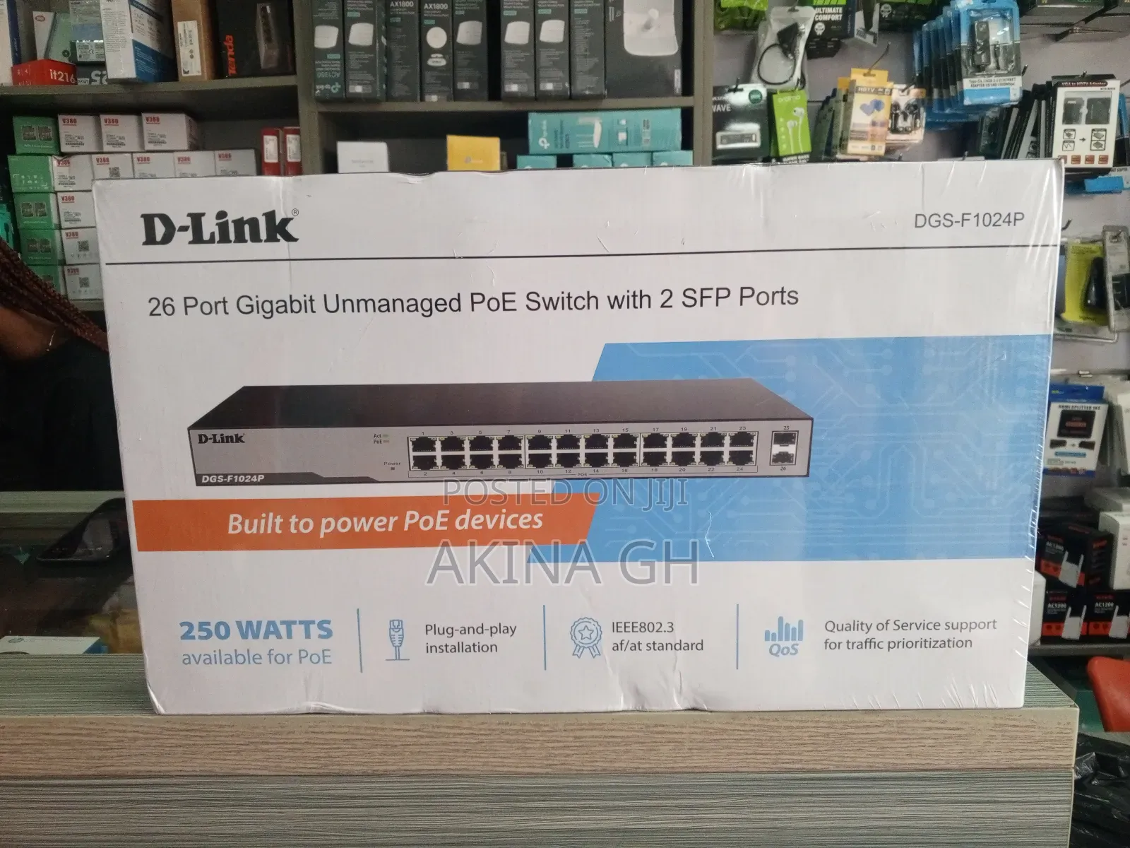 D-Link 24 Port Gigabit Poe Switch With 2 SFP DGS-F1024p