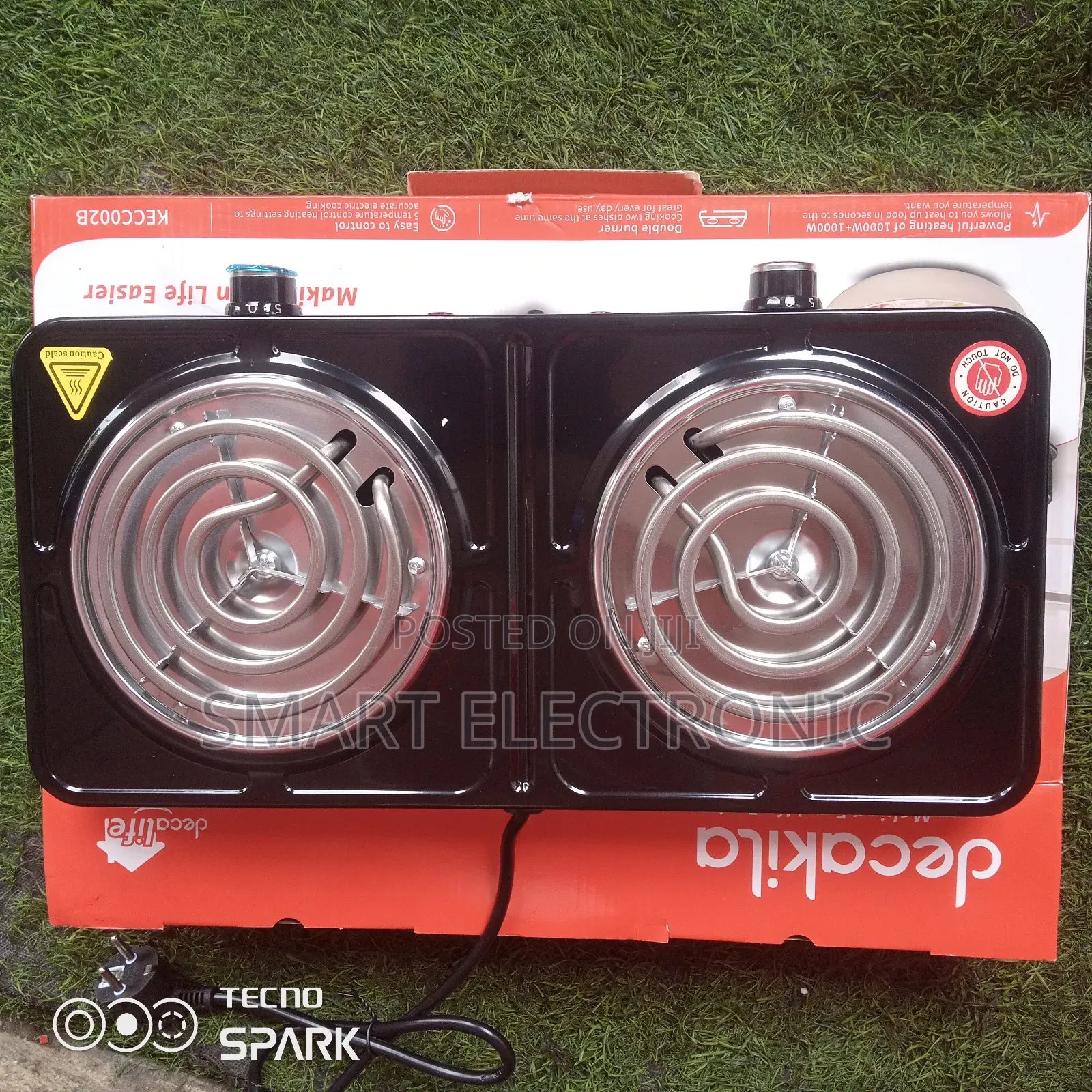Powerful Heating of 1000w+1000w Decakila Hot Plate