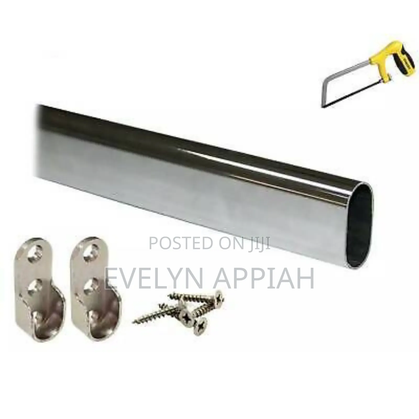 Galvanized 10ft Wardrobe Bar With Hooks