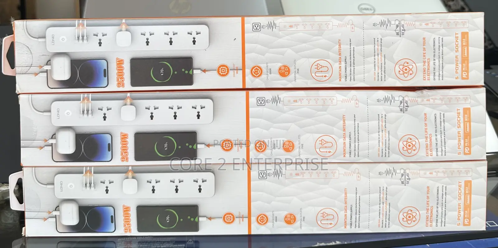 Ldnio Sc5319 Power Strip – 5 Sockets + Fast Charging Usb