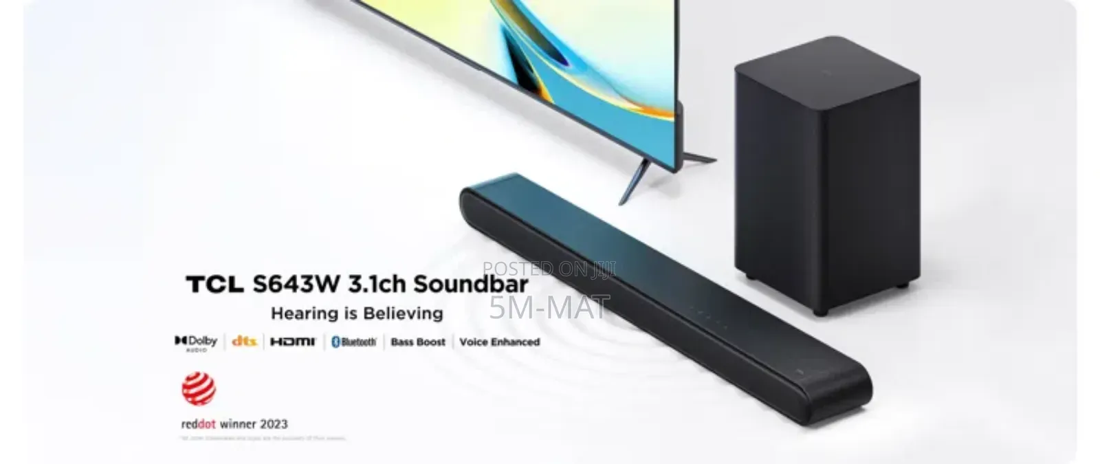 Ultraslim Soundbar TCL 240w 3.1ch Wifi Wirelss Subwoofer