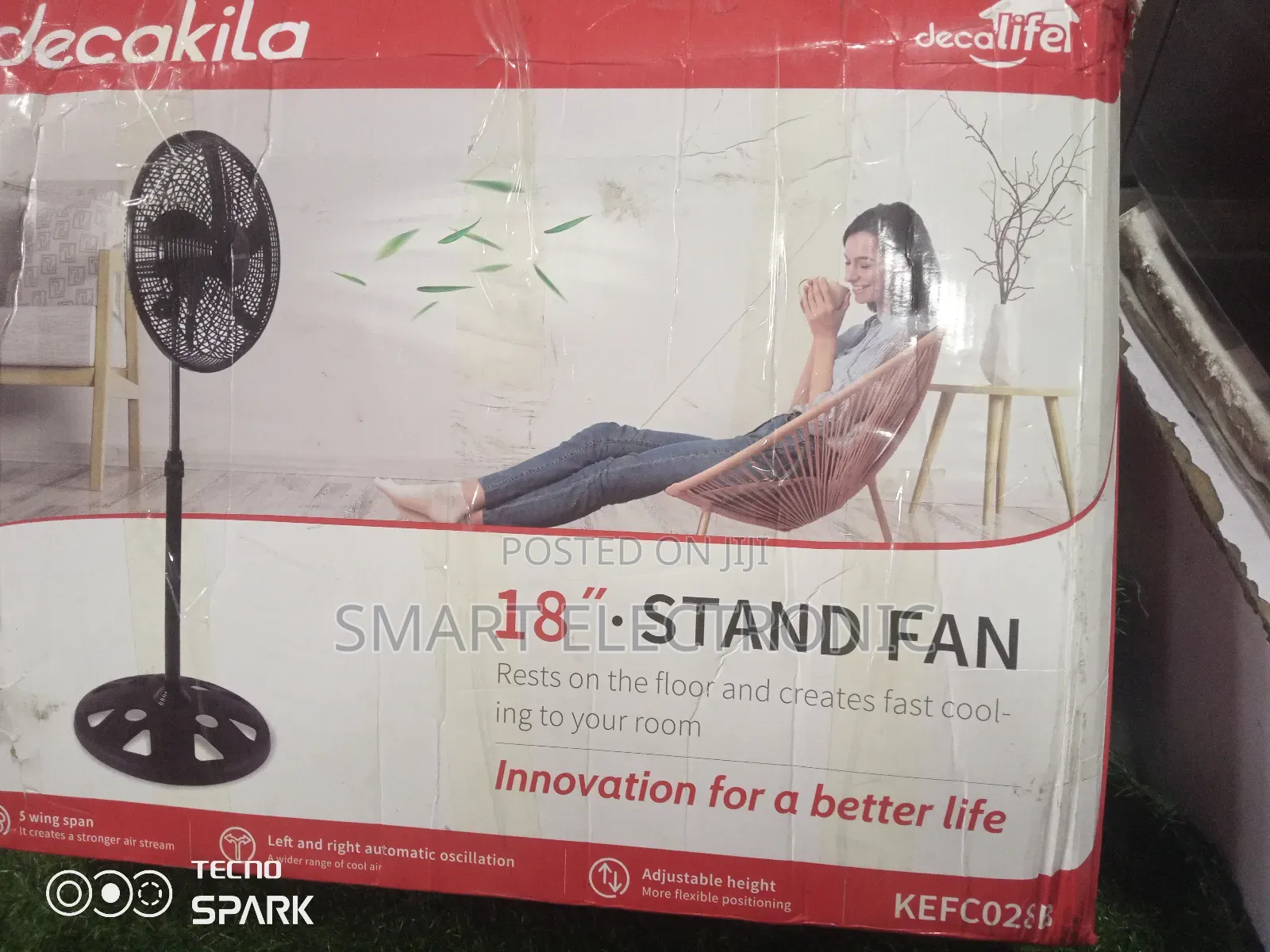 A Wider Range of Cool Air With Decakila 18". Standing Fun
