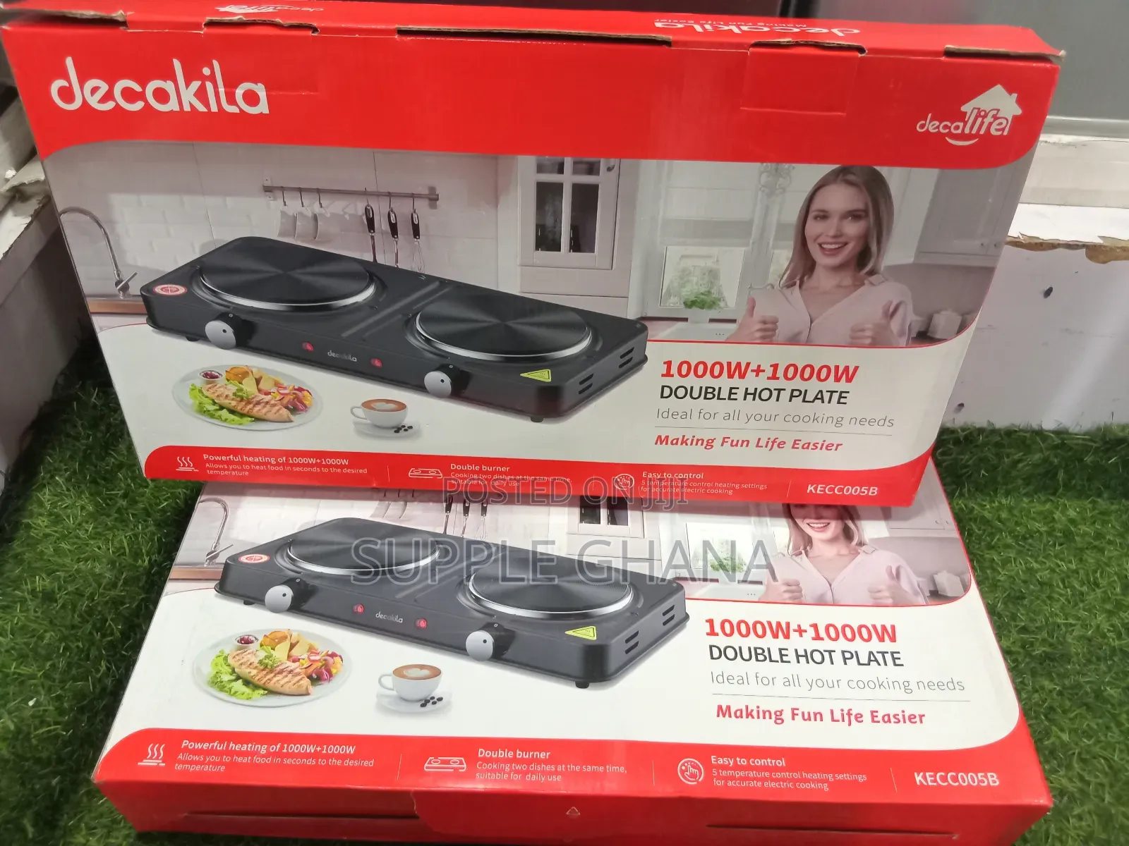 1000w +1000w Effective Decakila Double Hot Cooking Plate