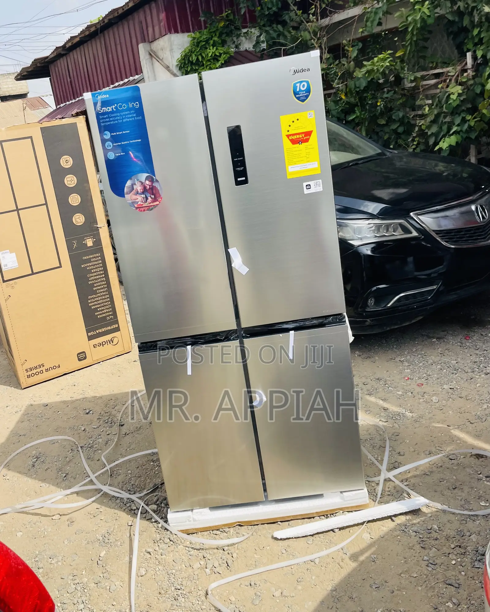 Premium Midea Side by Side 4 Door Refrigerator(Gray)