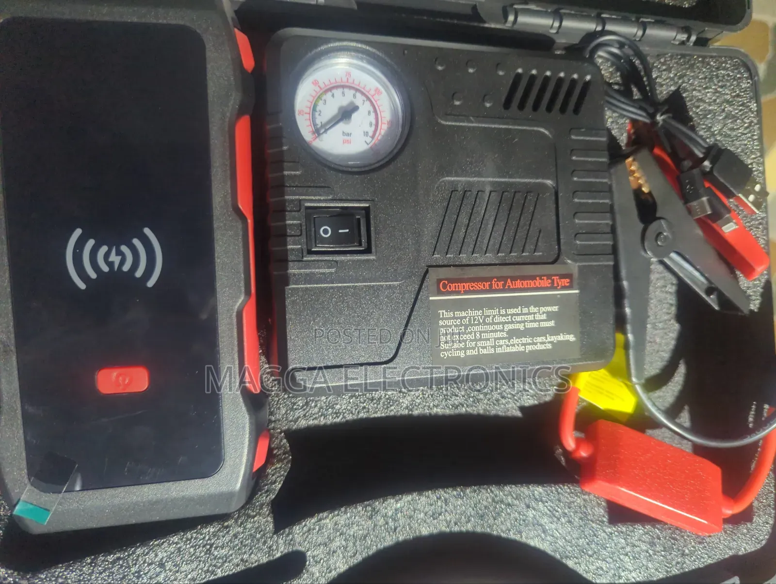 3 in One Multifunctional Jump Starter Tyre Pump Set
