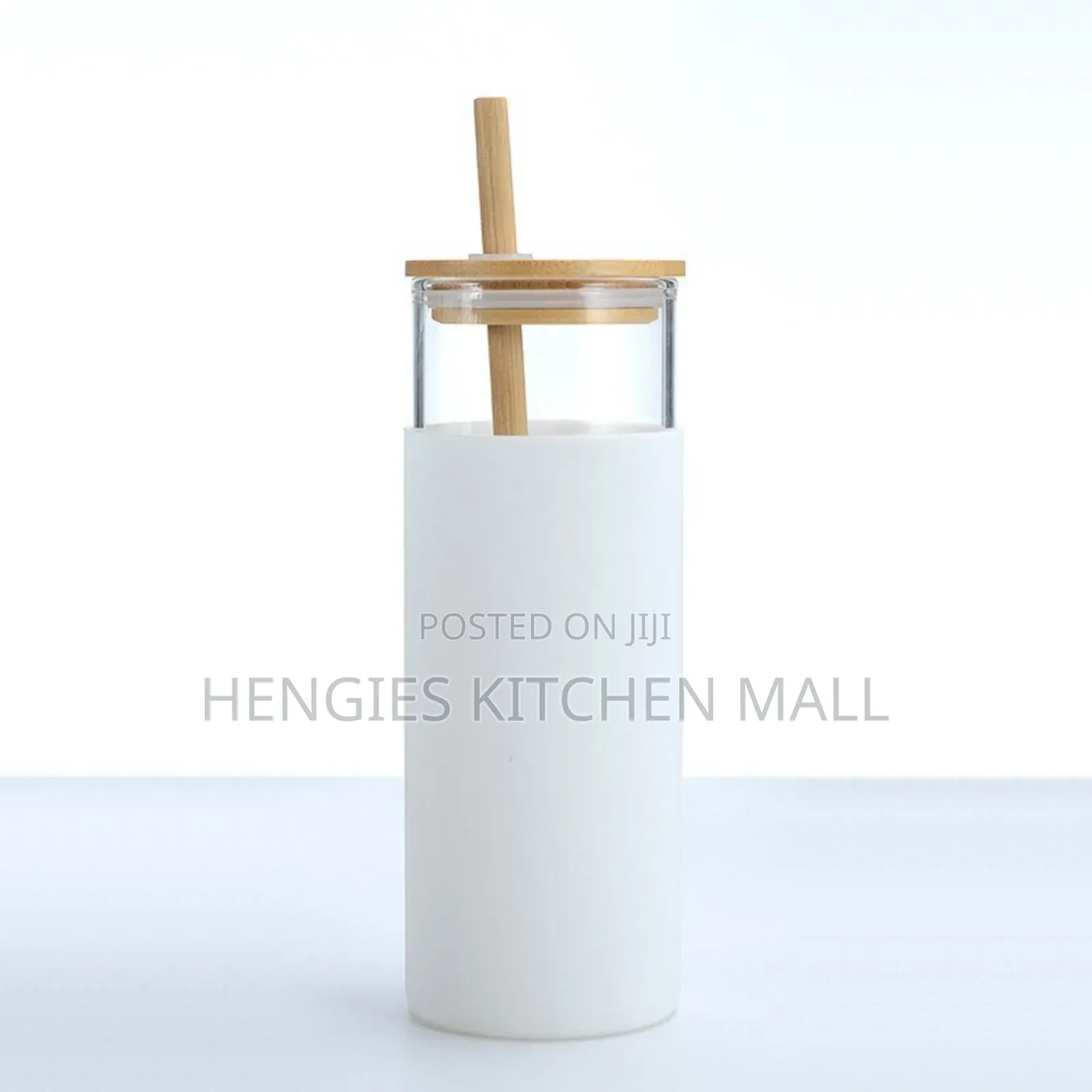 Glass Cup With Straw 400ml