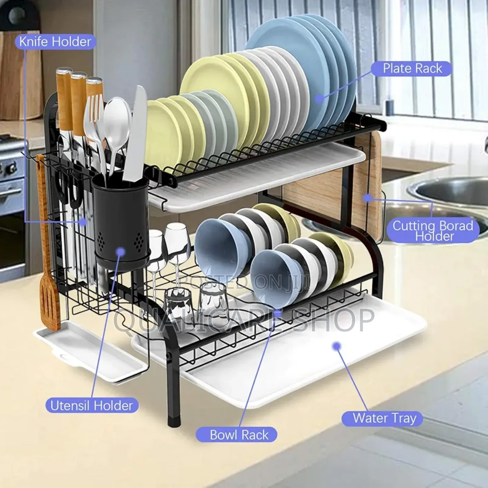 2 Tier Detachable Dish Rack,