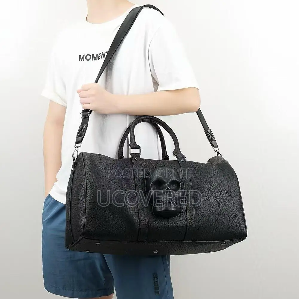 Skull Real Leather Duffel Bag