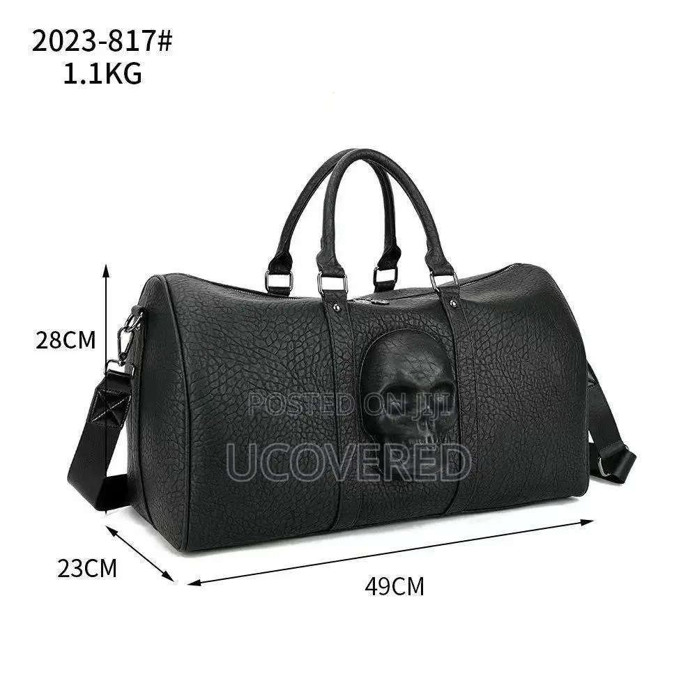 Skull Real Leather Duffel Bag