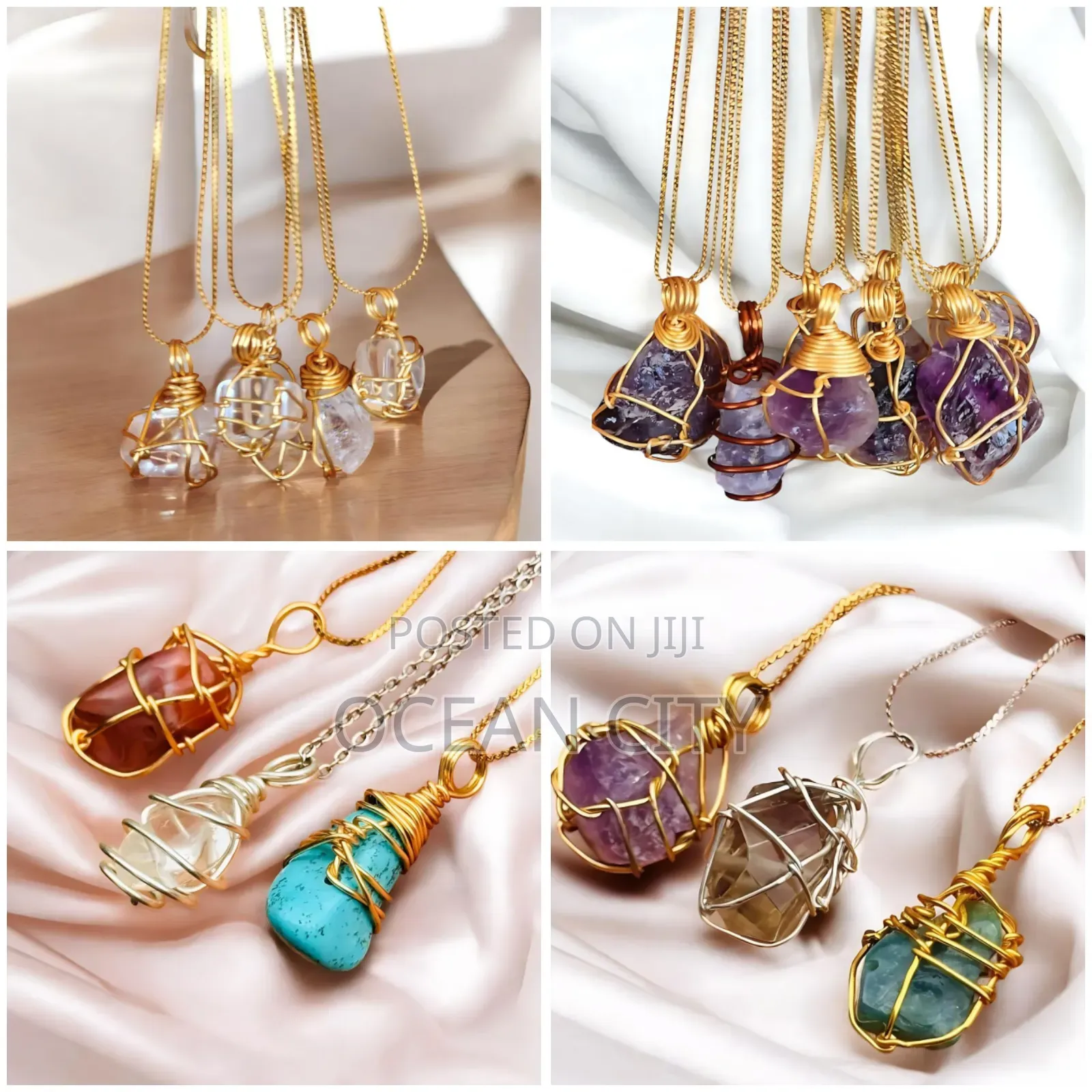 Crystal Stone(Amethyst) Necklaces.