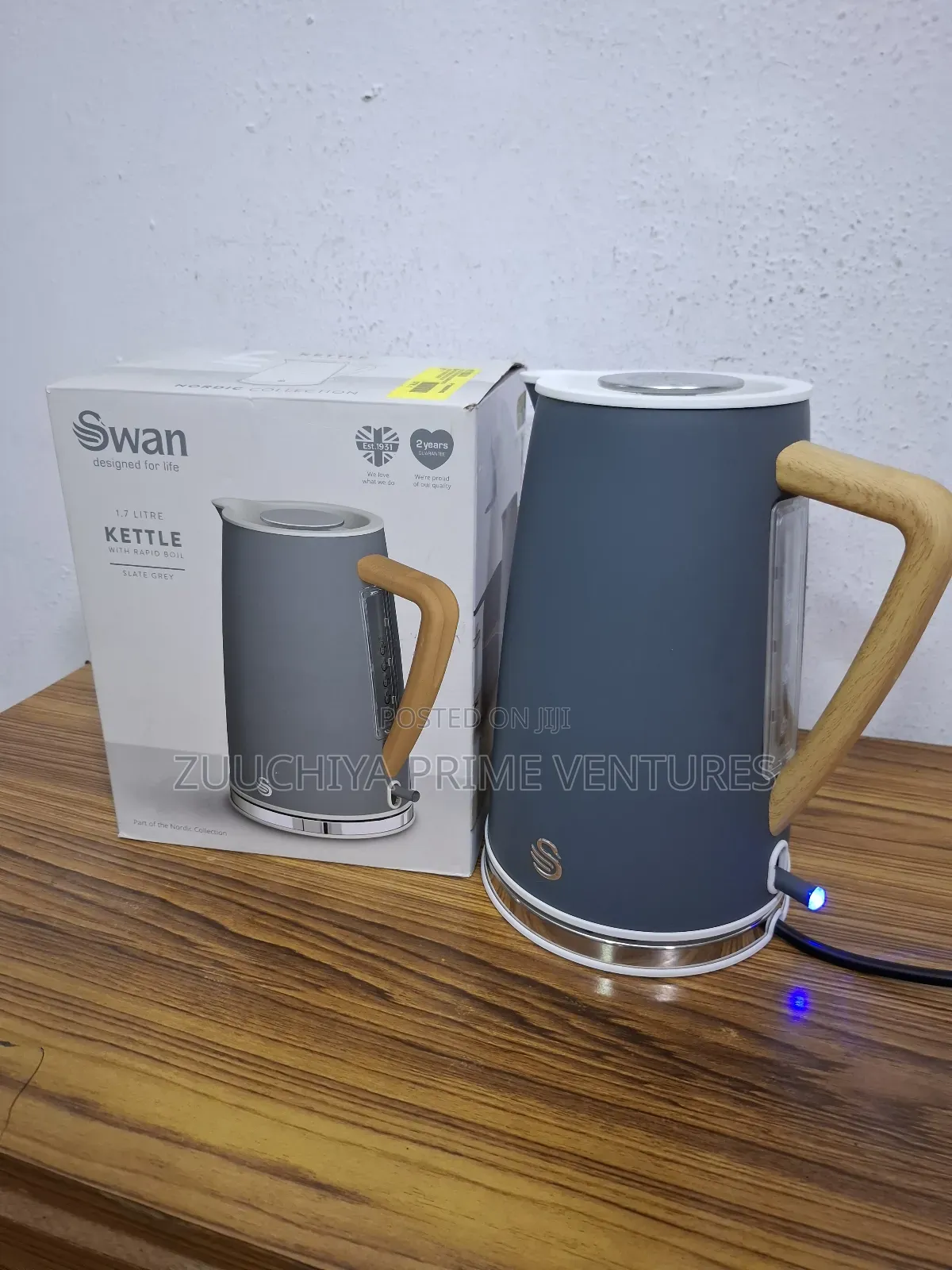 Swan 1.7l Wood Stainless Steel Kettle From Uk
