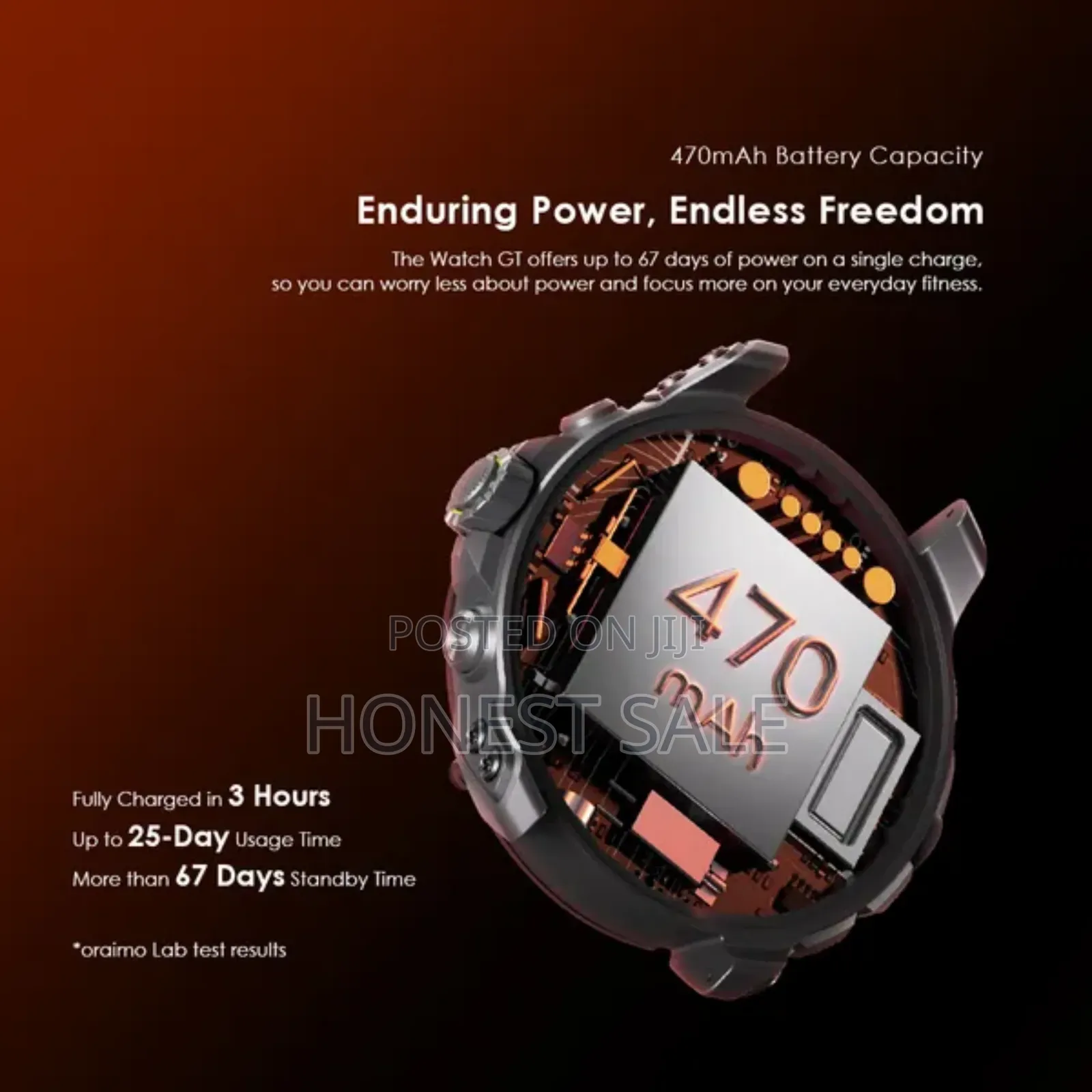 Oraimo Watch Gt 1.43" Amoled 3atm GPS 2 Replaceable Straps