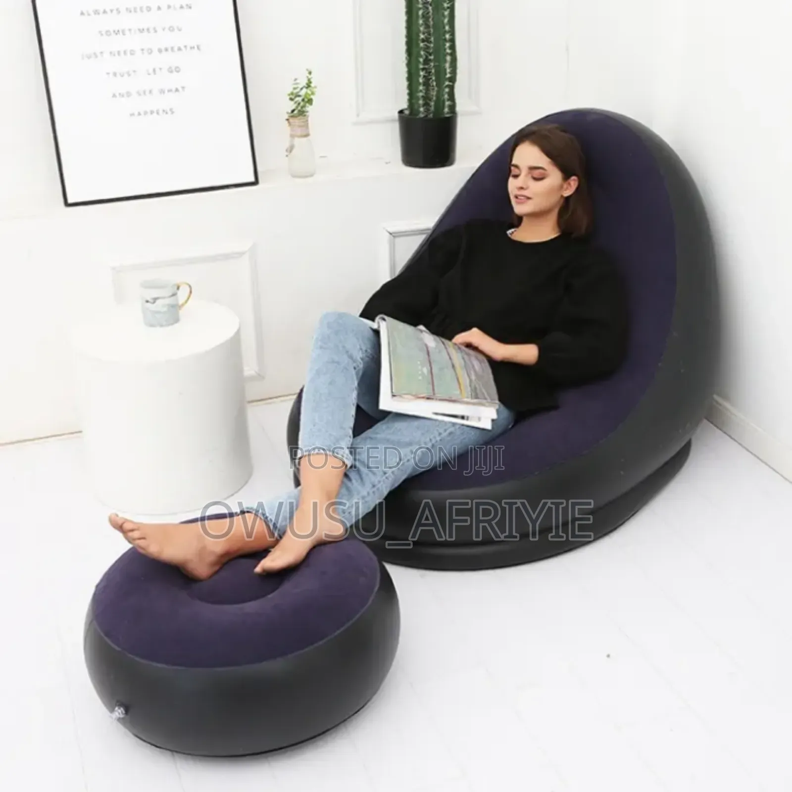 Inflatable Lazy Sofa With Foot Stool