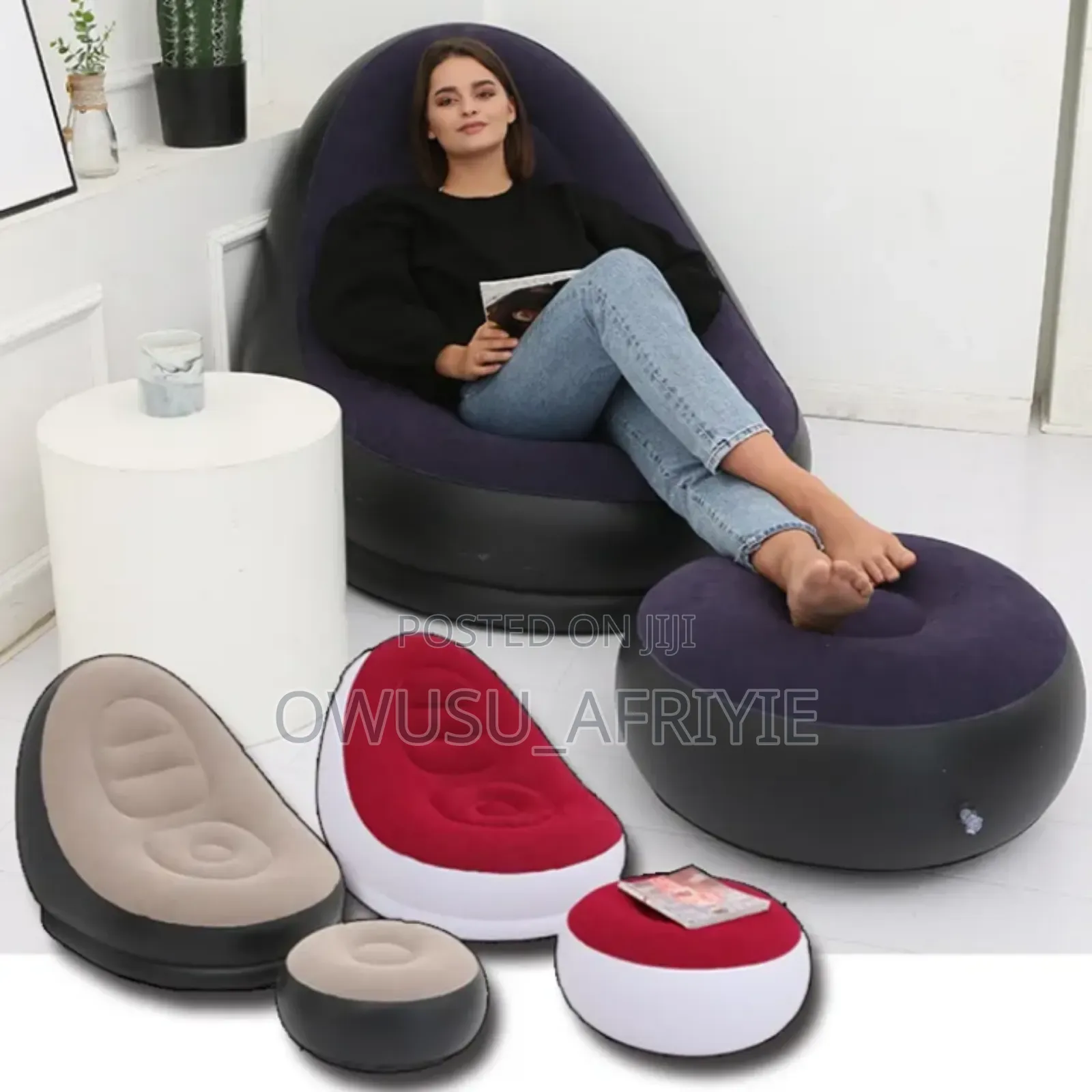 Inflatable Lazy Sofa With Foot Stool