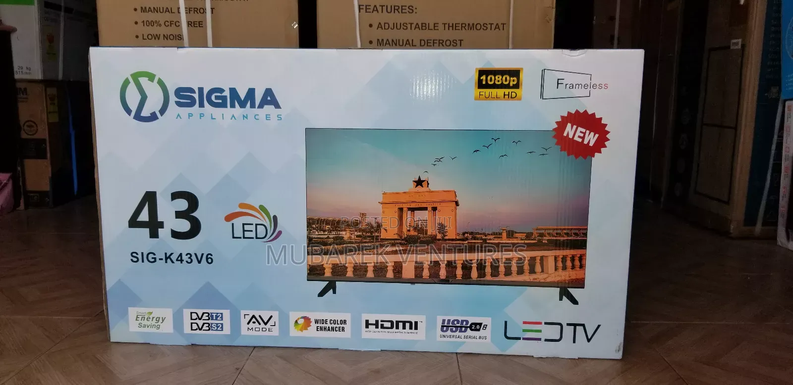 Sigma 43 FHD Digital Frameless Satellite Tv + Free Wall