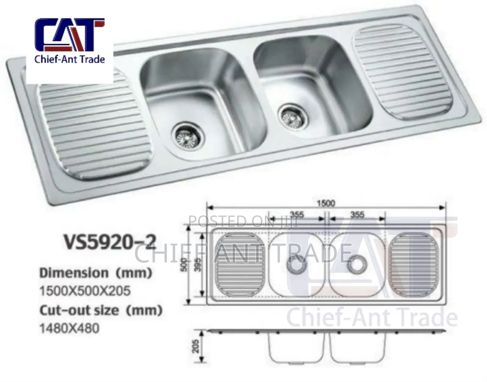 Kitchen Sink Double Arm Long