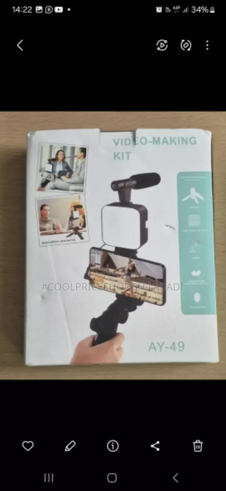 Smartphone Tripod Holder Mini Led and Microphone