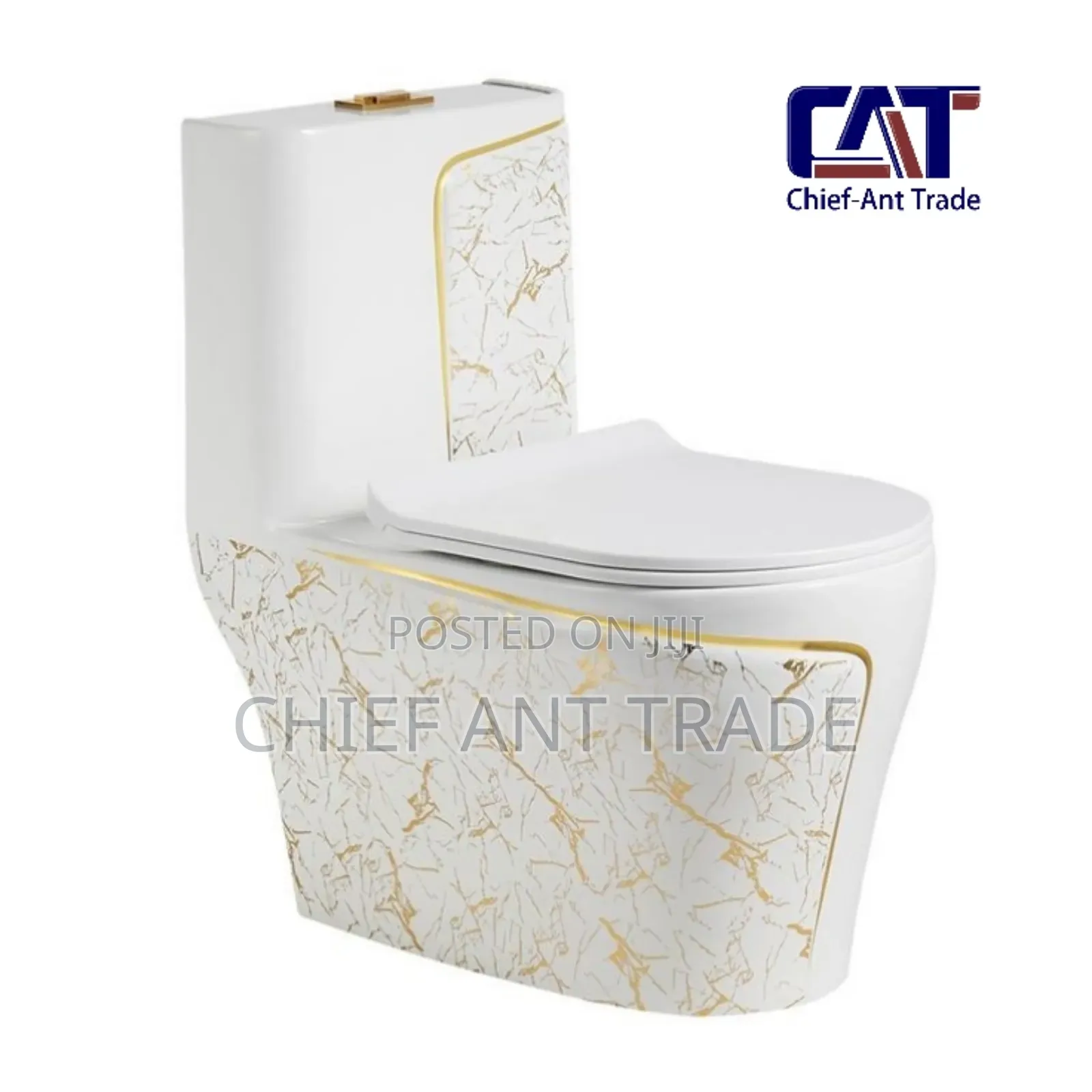Toilet Seat Wc (White Gold Flower) 1242