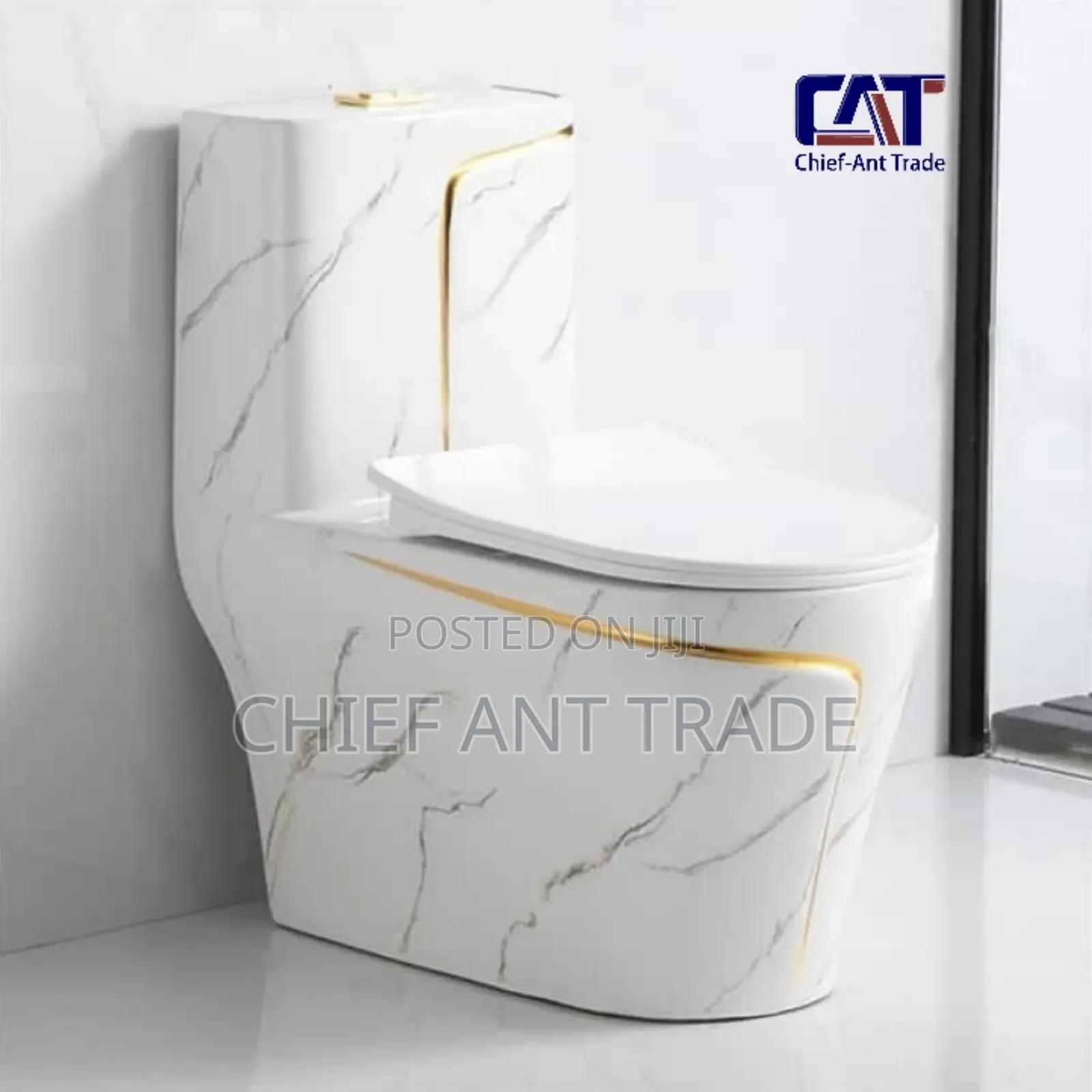 Toilet Seat Wc (White Gold Flower) 1242