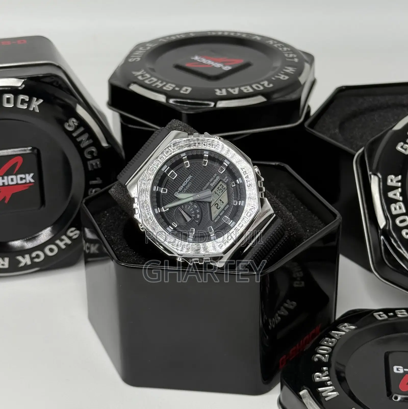 Gshock Dual Display Stainless Steel Case Watch